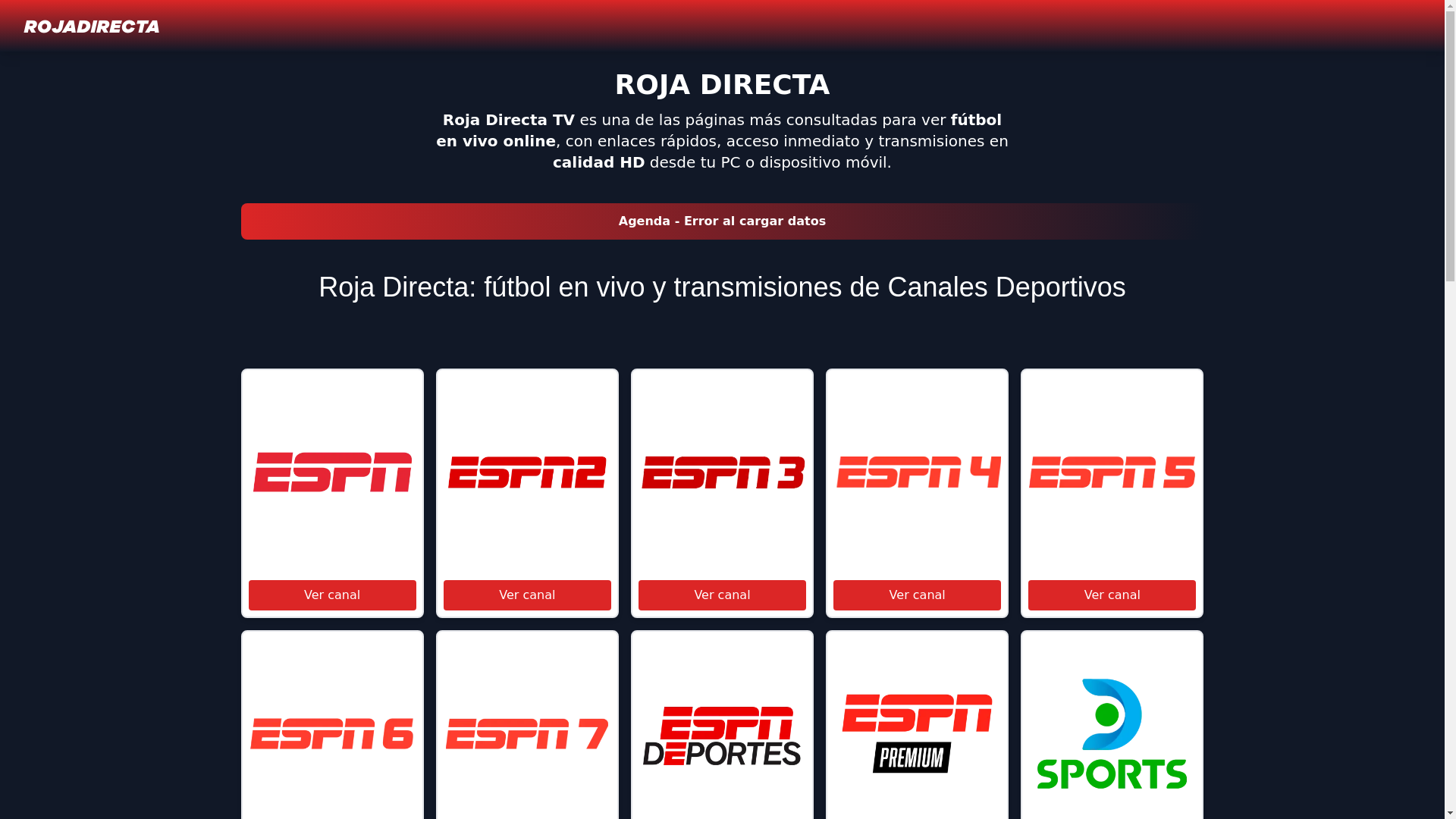 website screenshot of https://rojadirectafulltv.com/