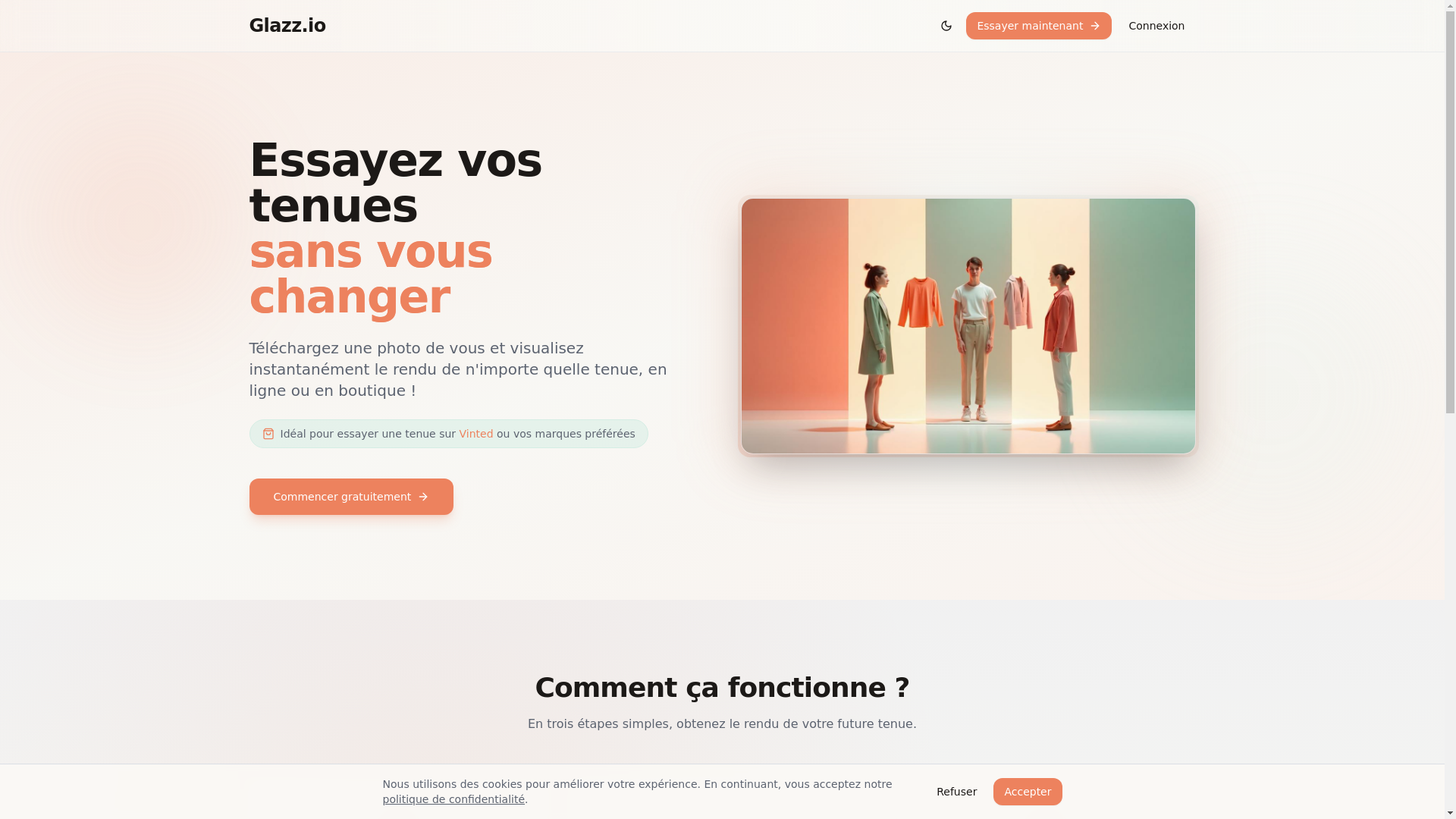 website screenshot of https://glazz.io/