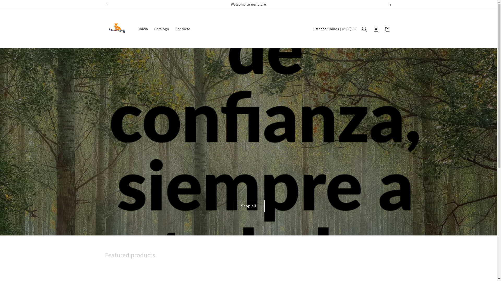website screenshot of https://foxhaven.store/
