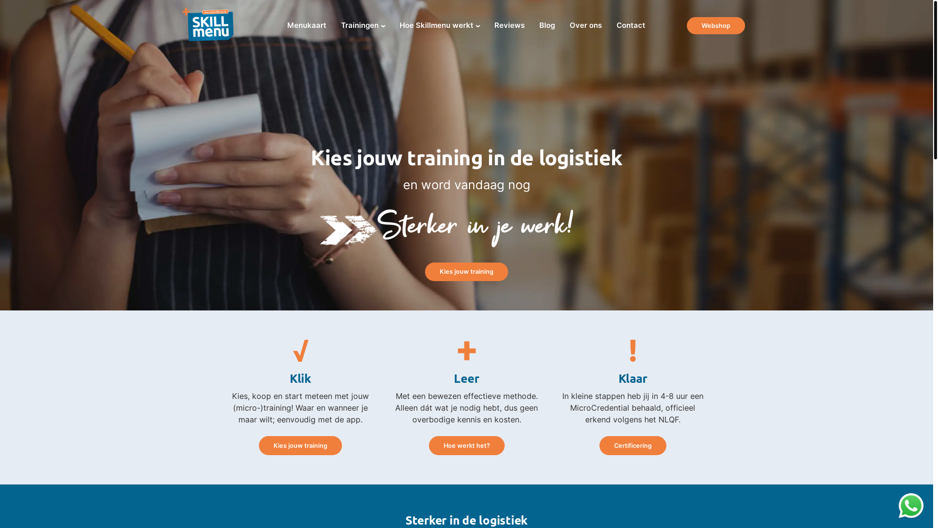 website screenshot of https://www.skillmenu.nl/