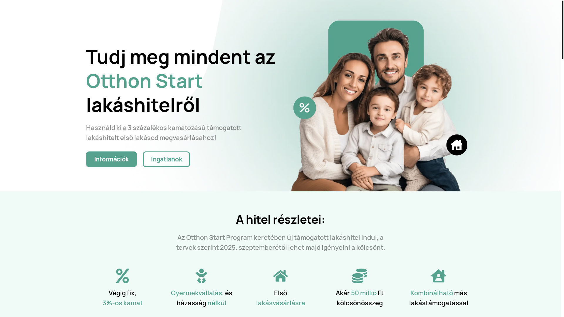 website screenshot of https://haromszazalekoslakashitel.hu/