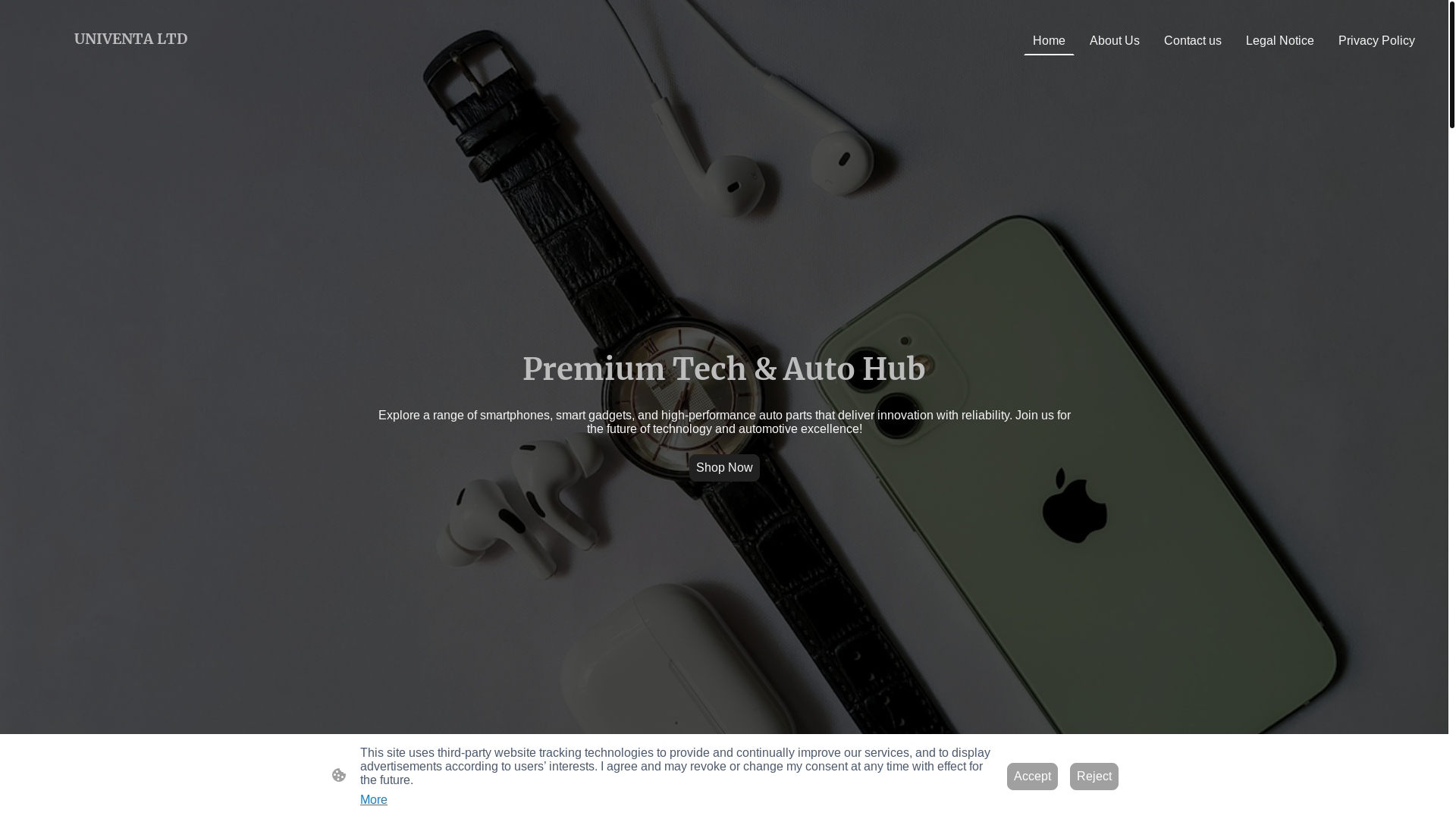 website screenshot of https://univenta.uk/