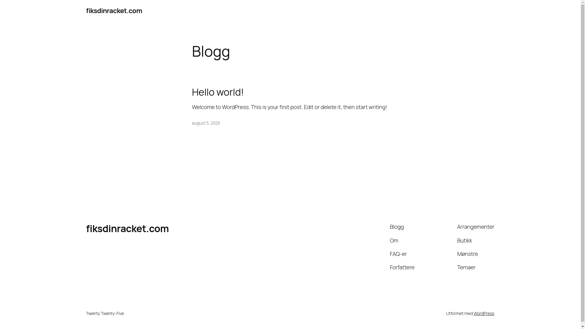 website screenshot of https://fiksdinracket.com/