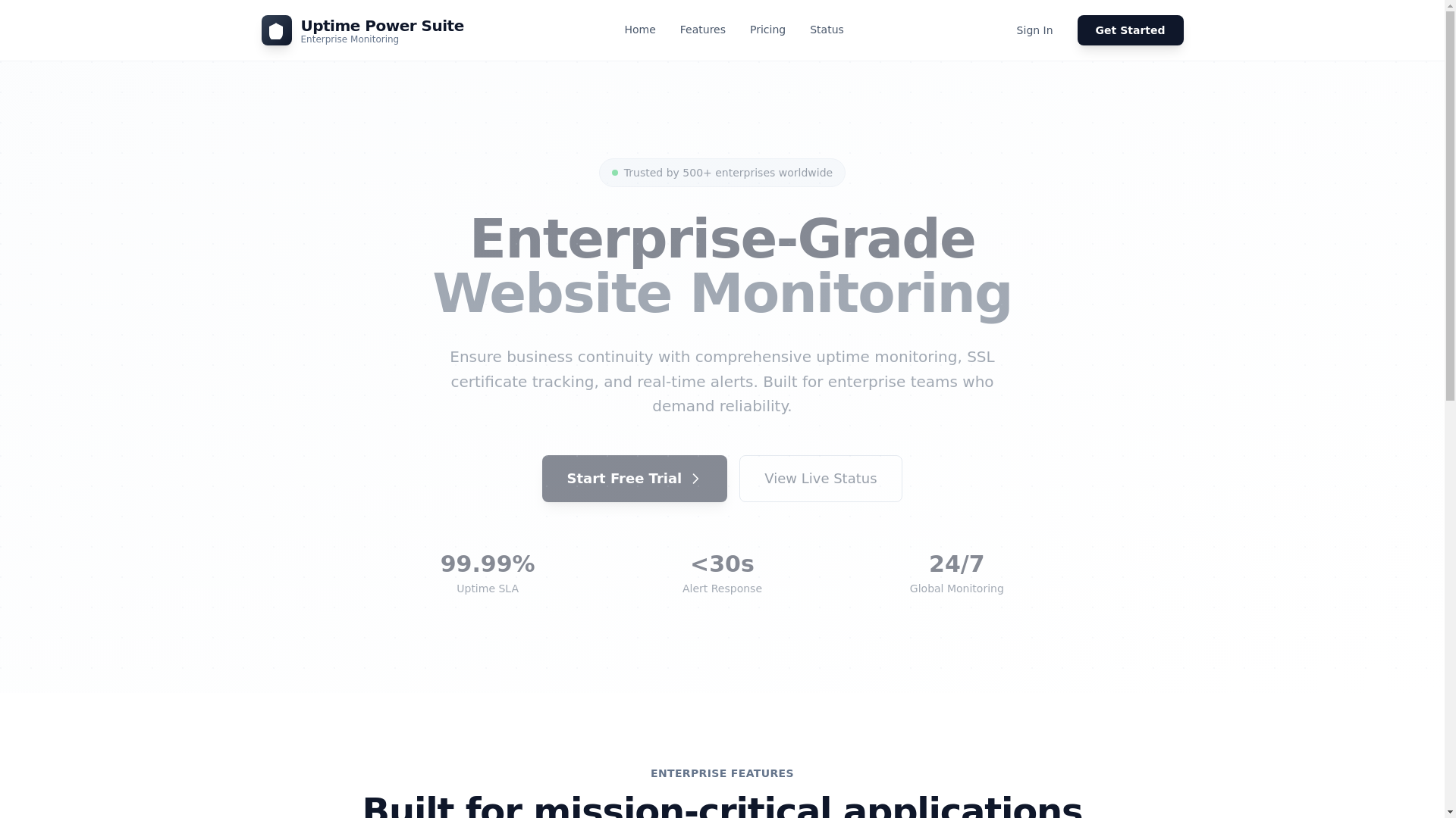 website screenshot of https://uptimepowersuite.pages.dev/