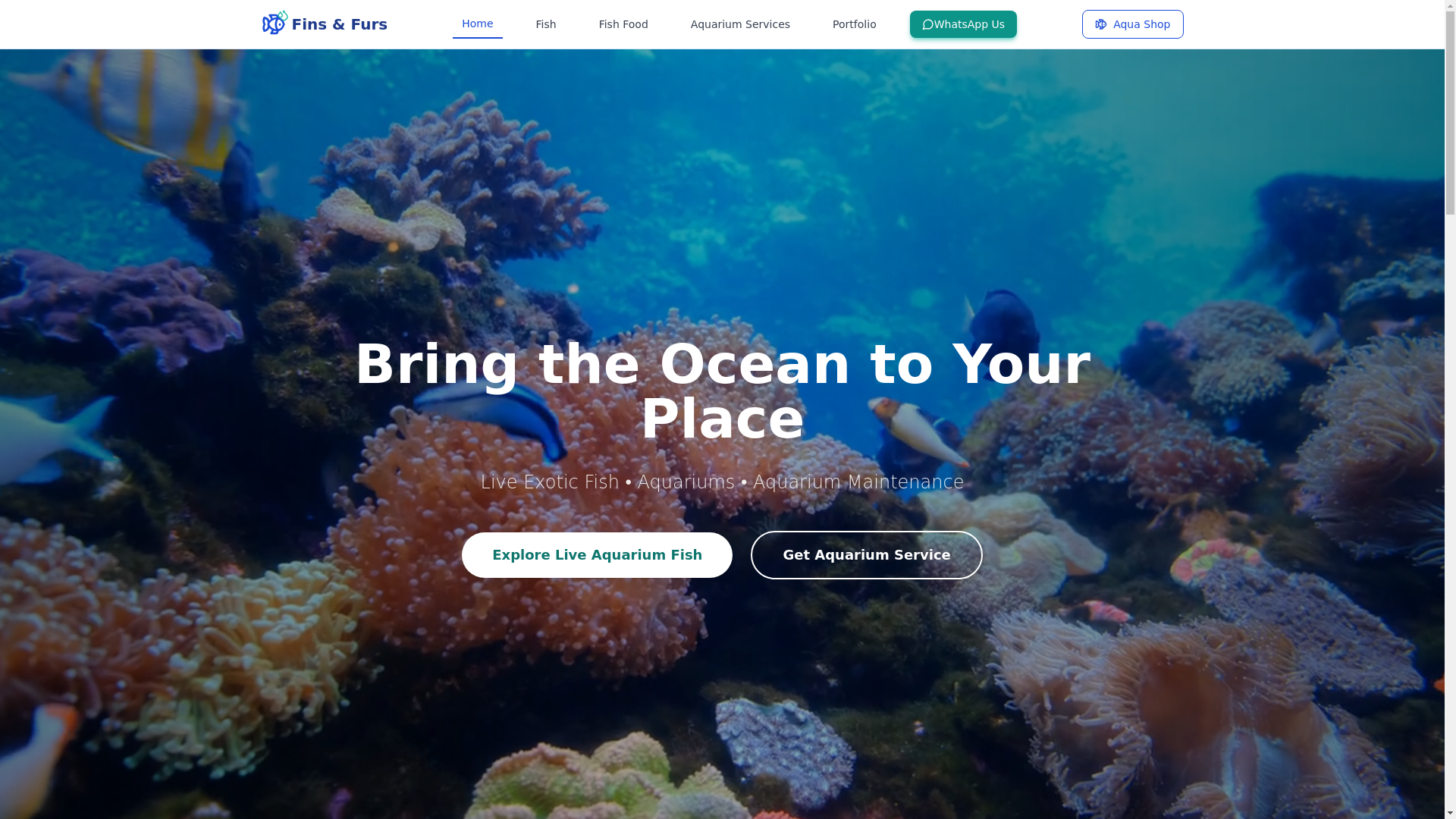 website screenshot of https://finsandfurs.ae/