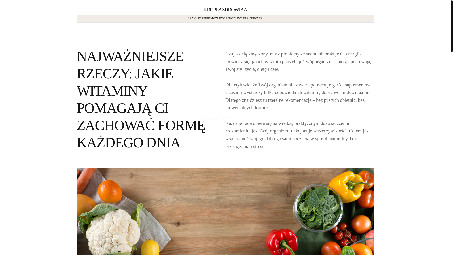 website screenshot of https://kroplazdrowiaa.info/