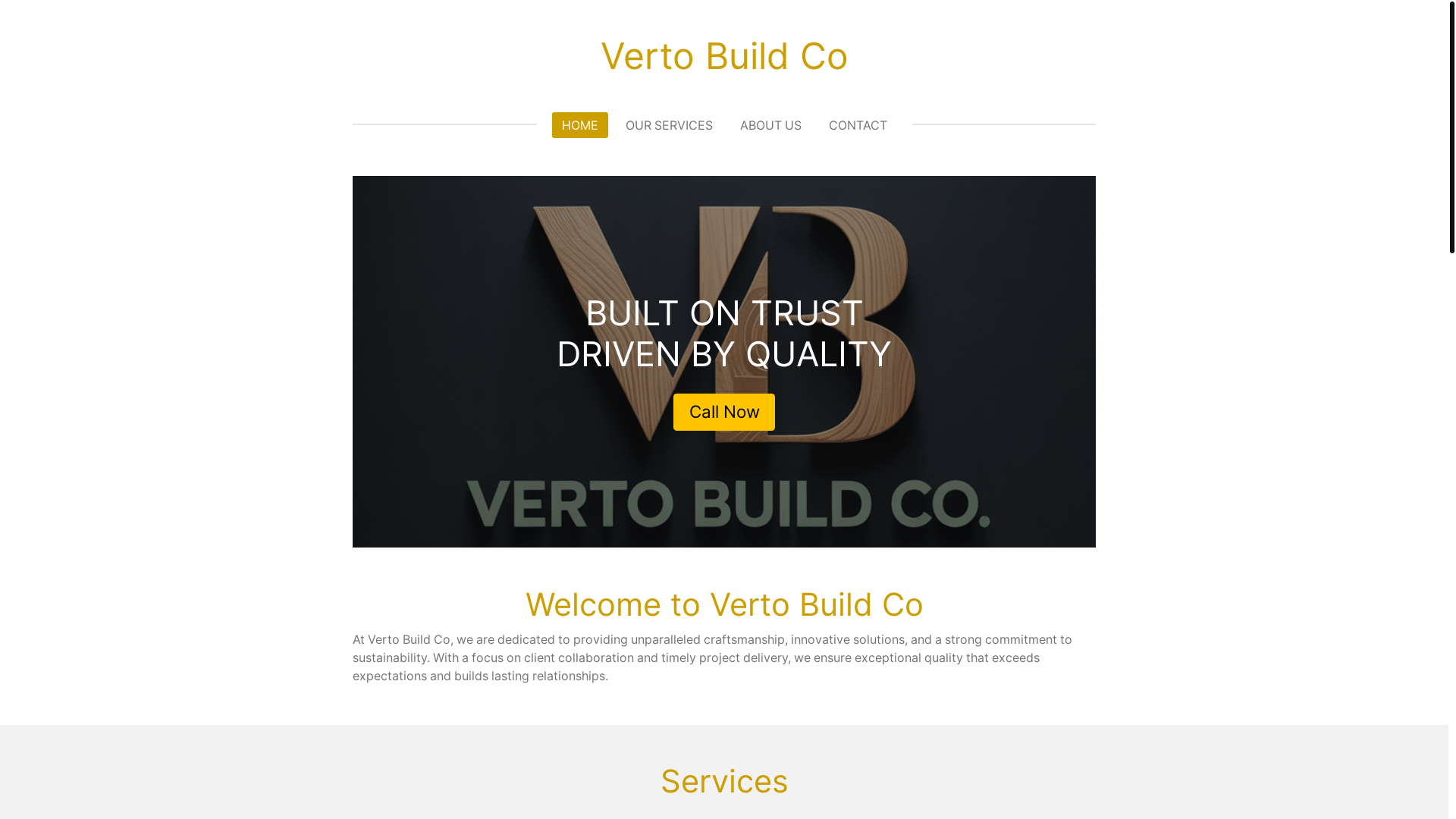 website screenshot of https://vertobuildco.com/