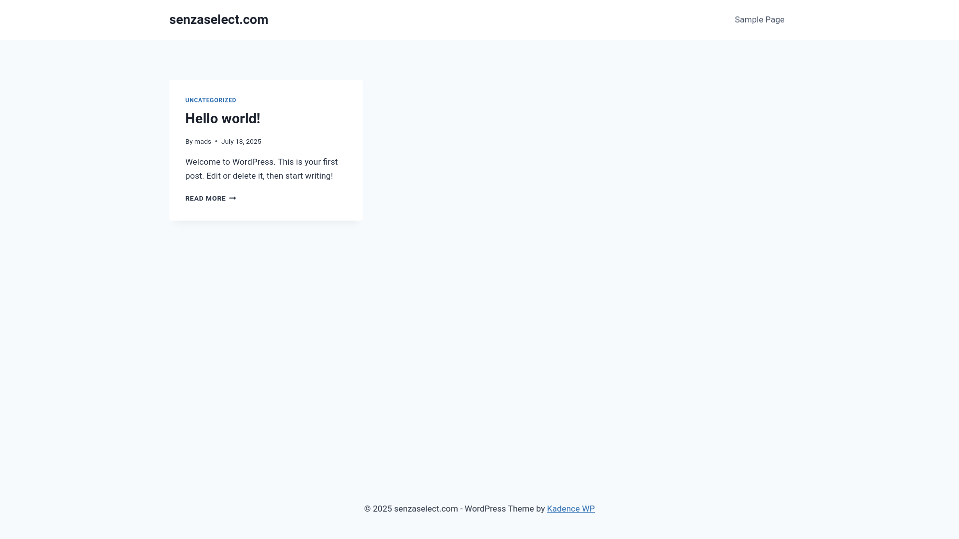 website screenshot of https://senzaselect.com/
