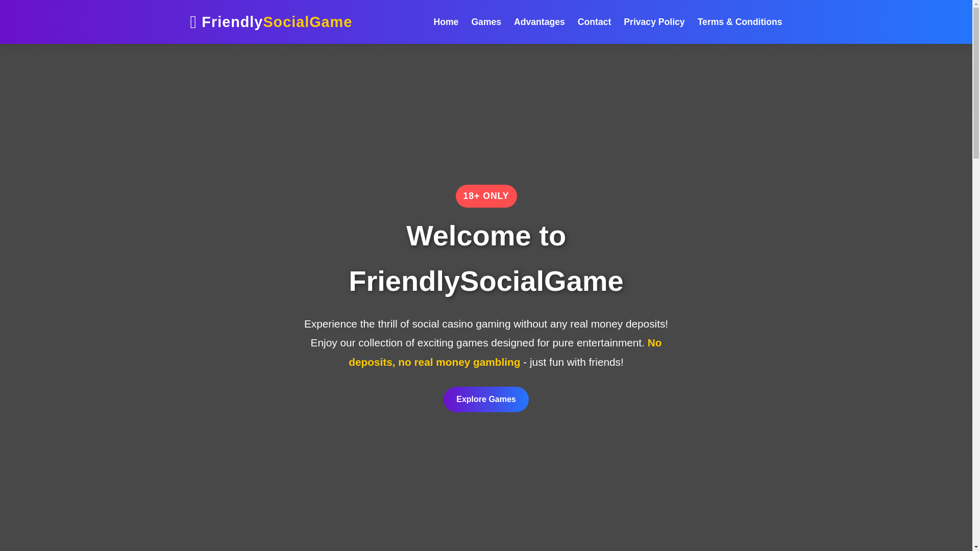 website screenshot of https://friendlysocialgame.com/