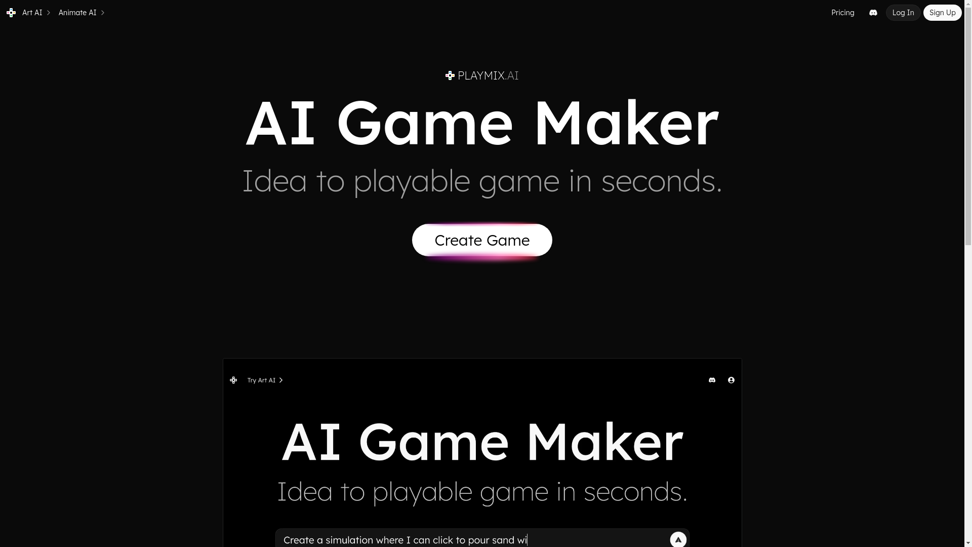 website screenshot of https://playmix-app-dev.pages.dev/