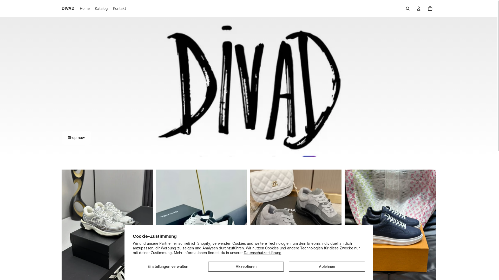 website screenshot of https://divadsneaker.com/