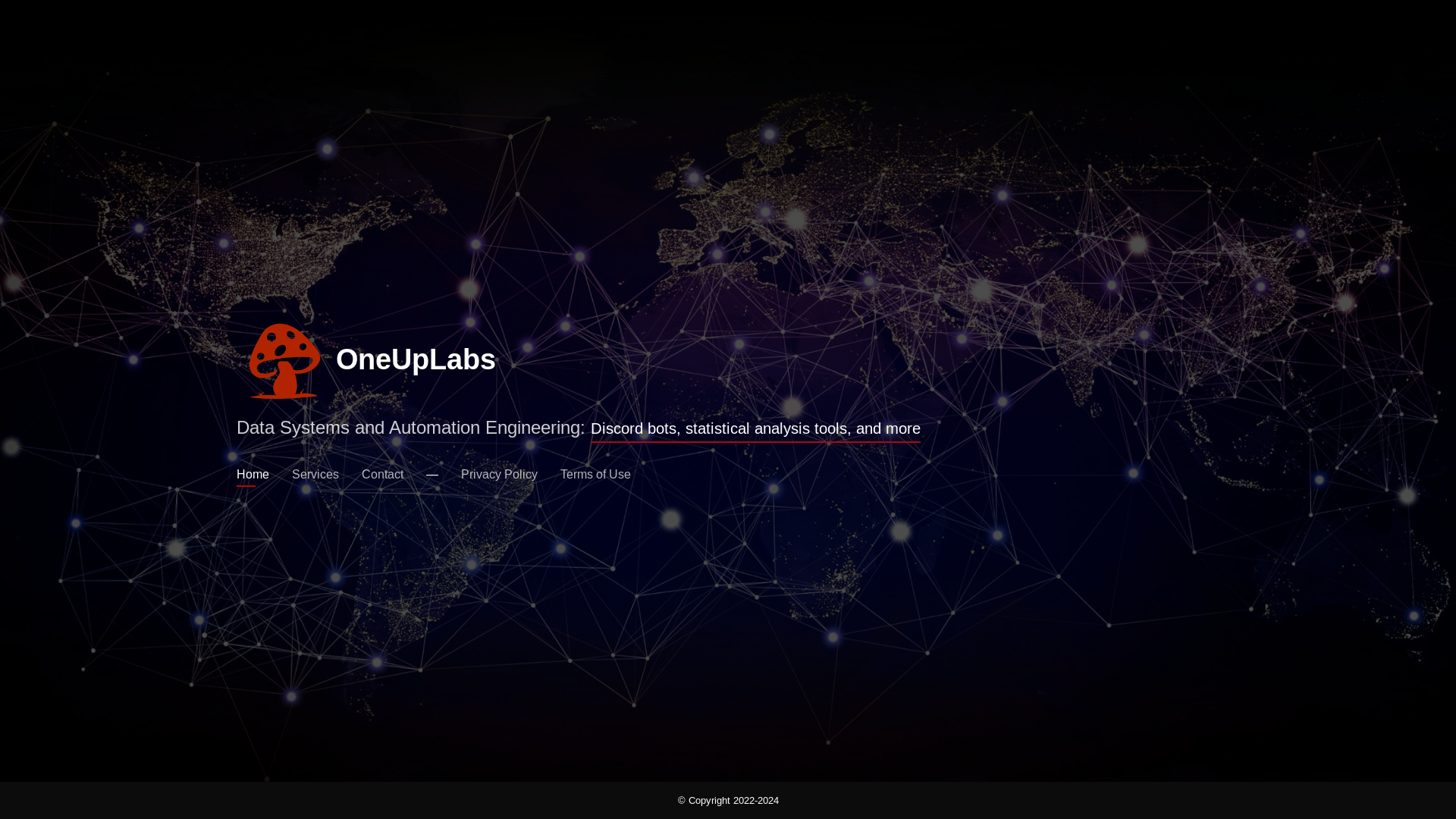 website screenshot of https://oneuplabs.xyz/