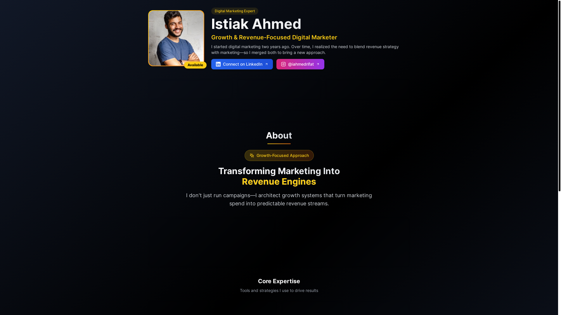 website screenshot of https://iahmedrifat.pages.dev/