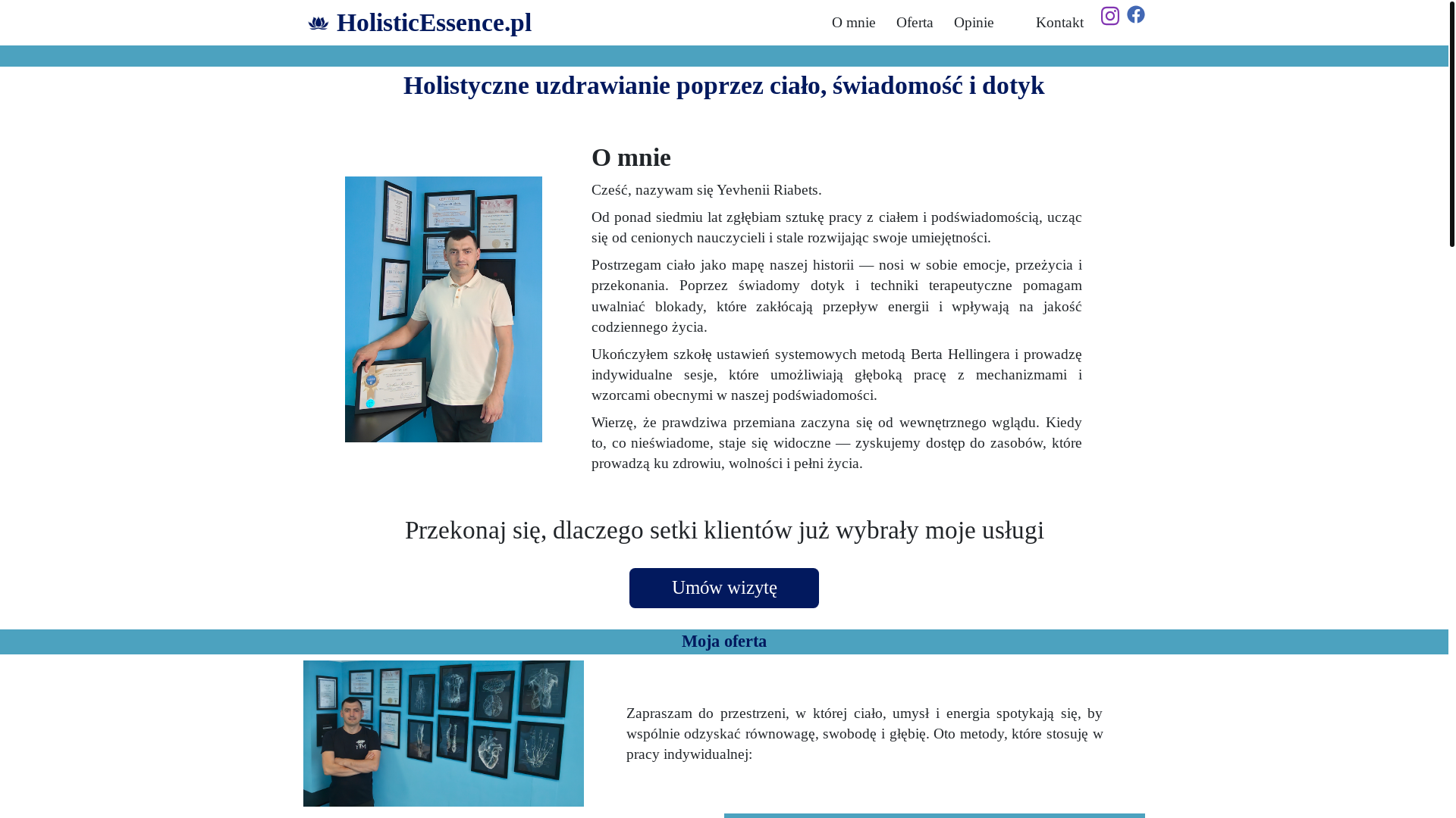 website screenshot of https://holisticessence.pl/