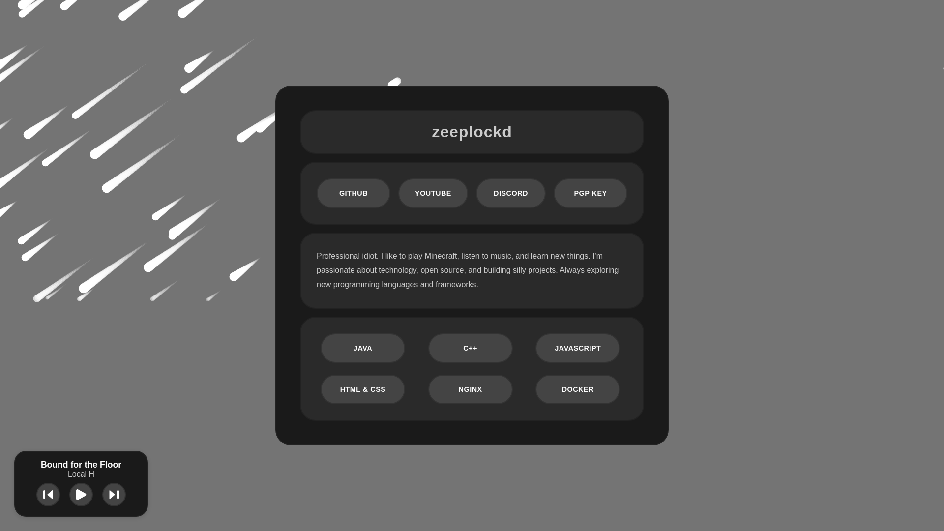 website screenshot of https://zeep.space/