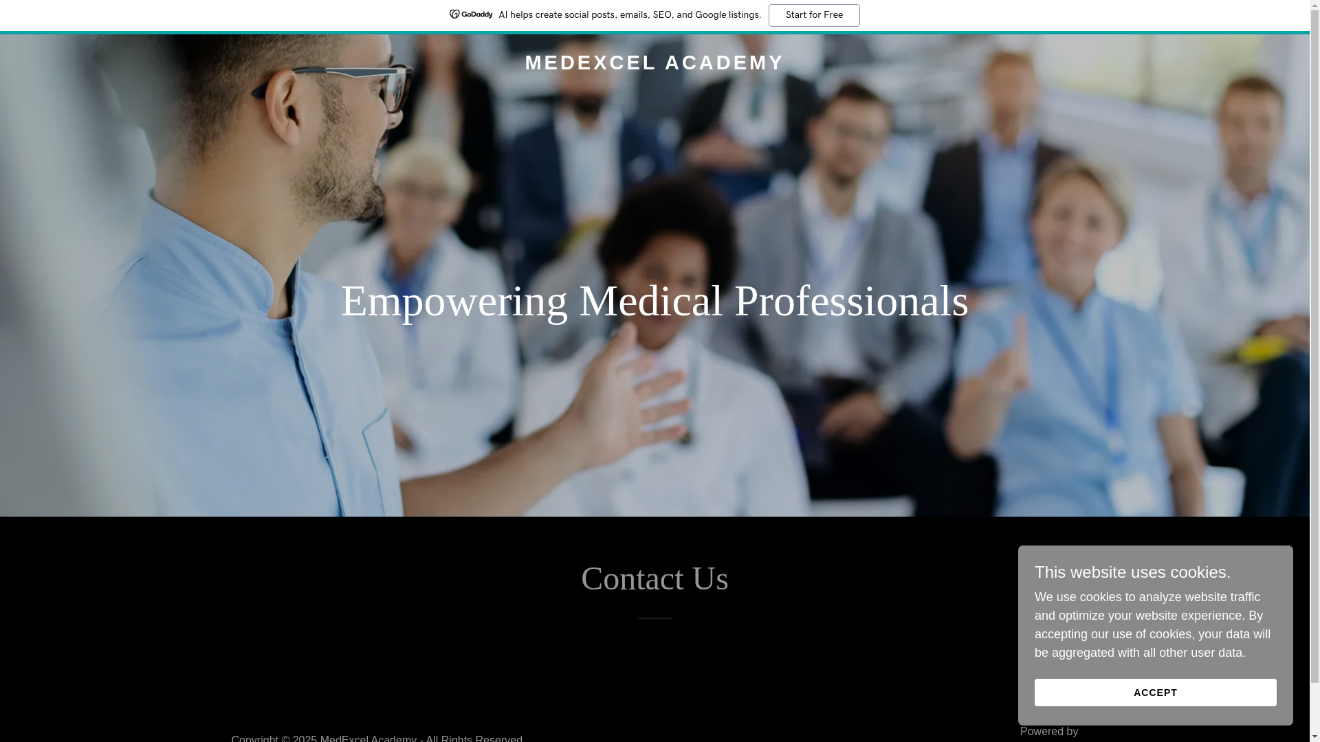 website screenshot of https://medexcel.academy/