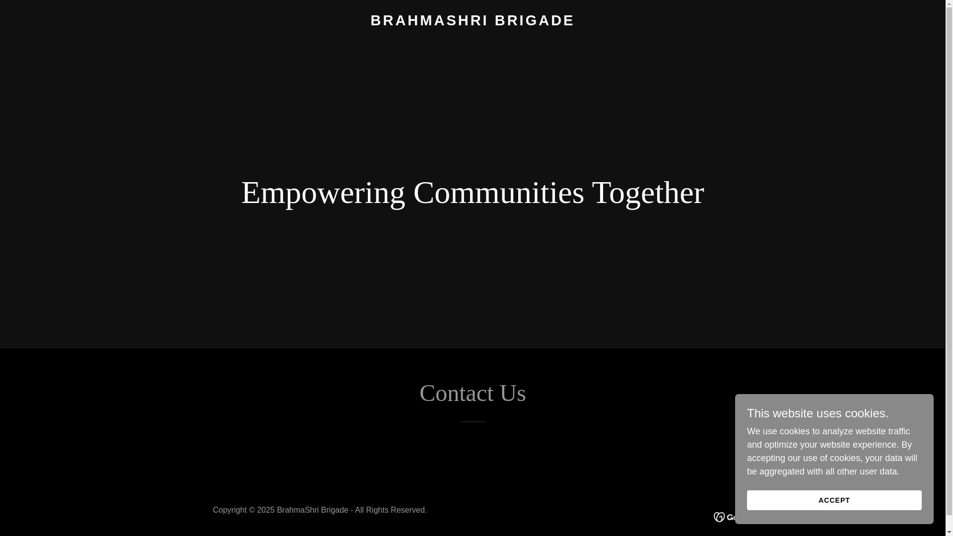 website screenshot of https://brahmashribrigade.org/