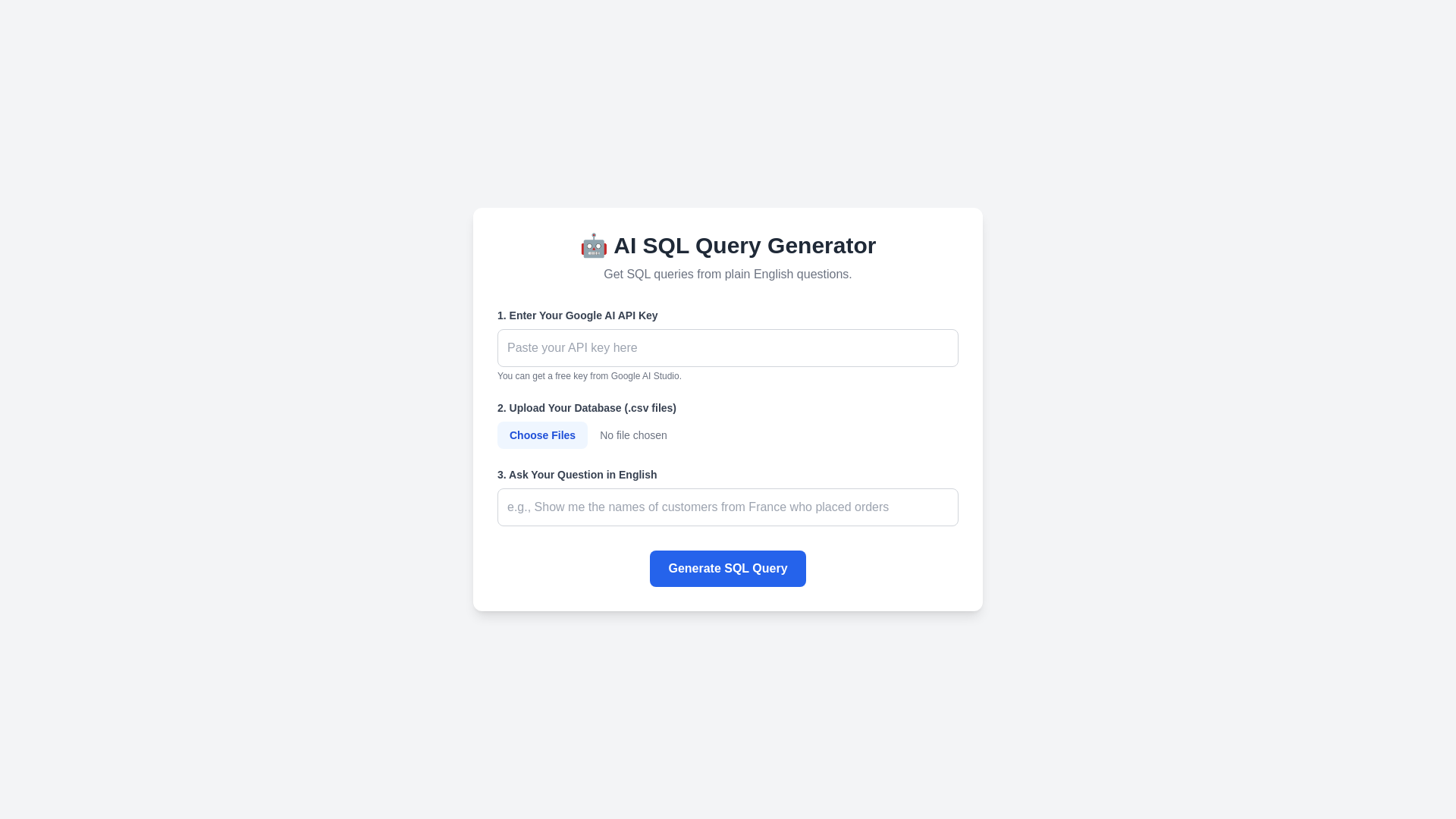 website screenshot of https://sqlquerygeneratebot.pages.dev/