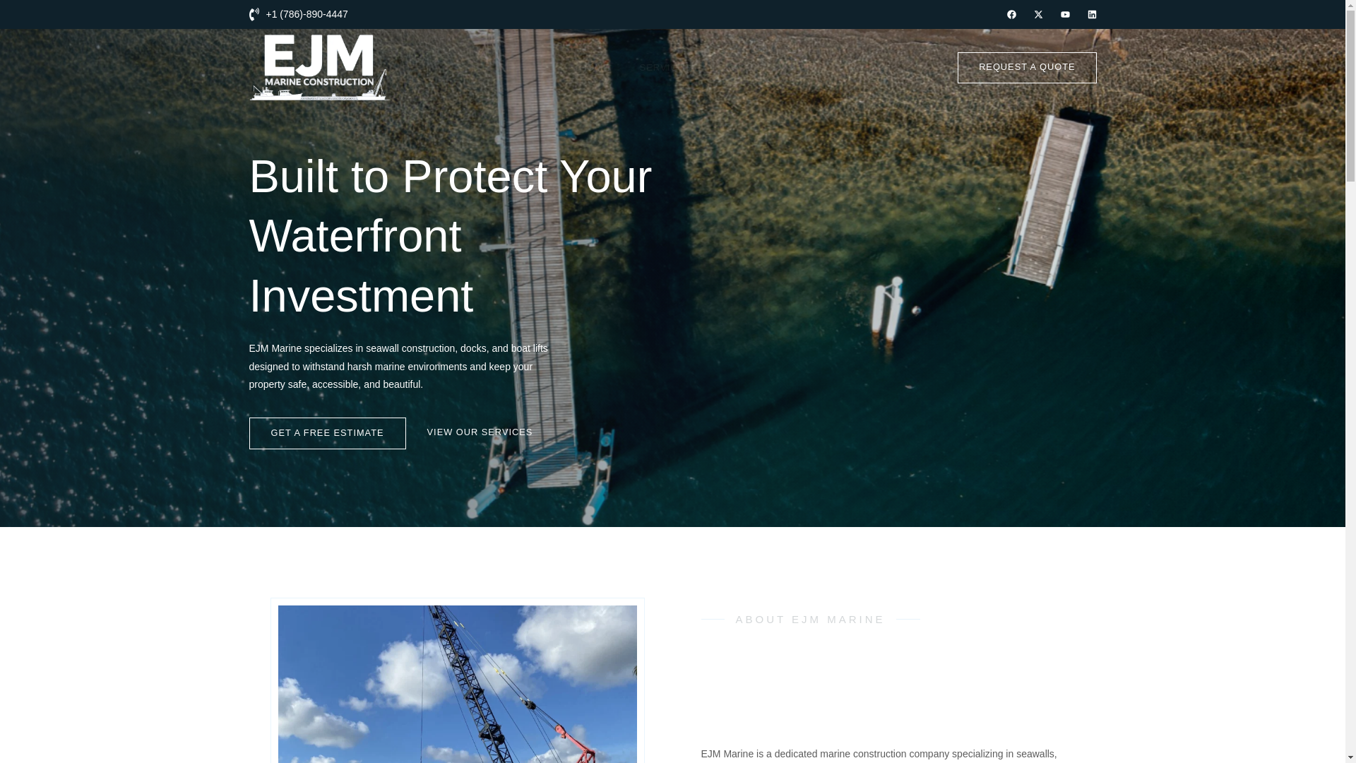 website screenshot of https://ejmmarineconstruction.com/