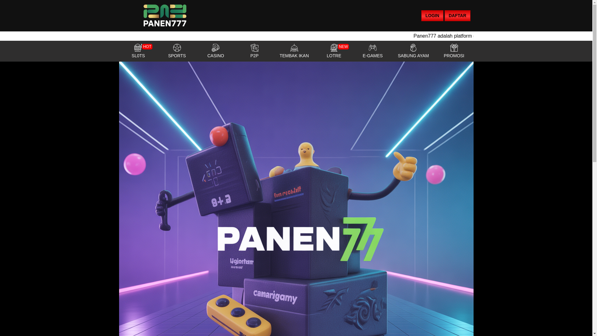 website screenshot of https://panen777.web.id/