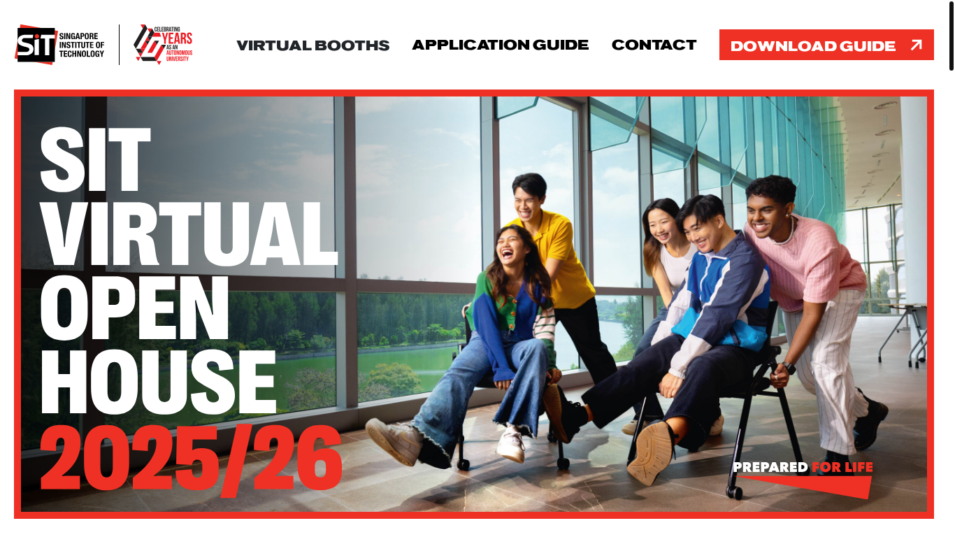website screenshot of https://www.singaporetech.edu.sg/openhouse/