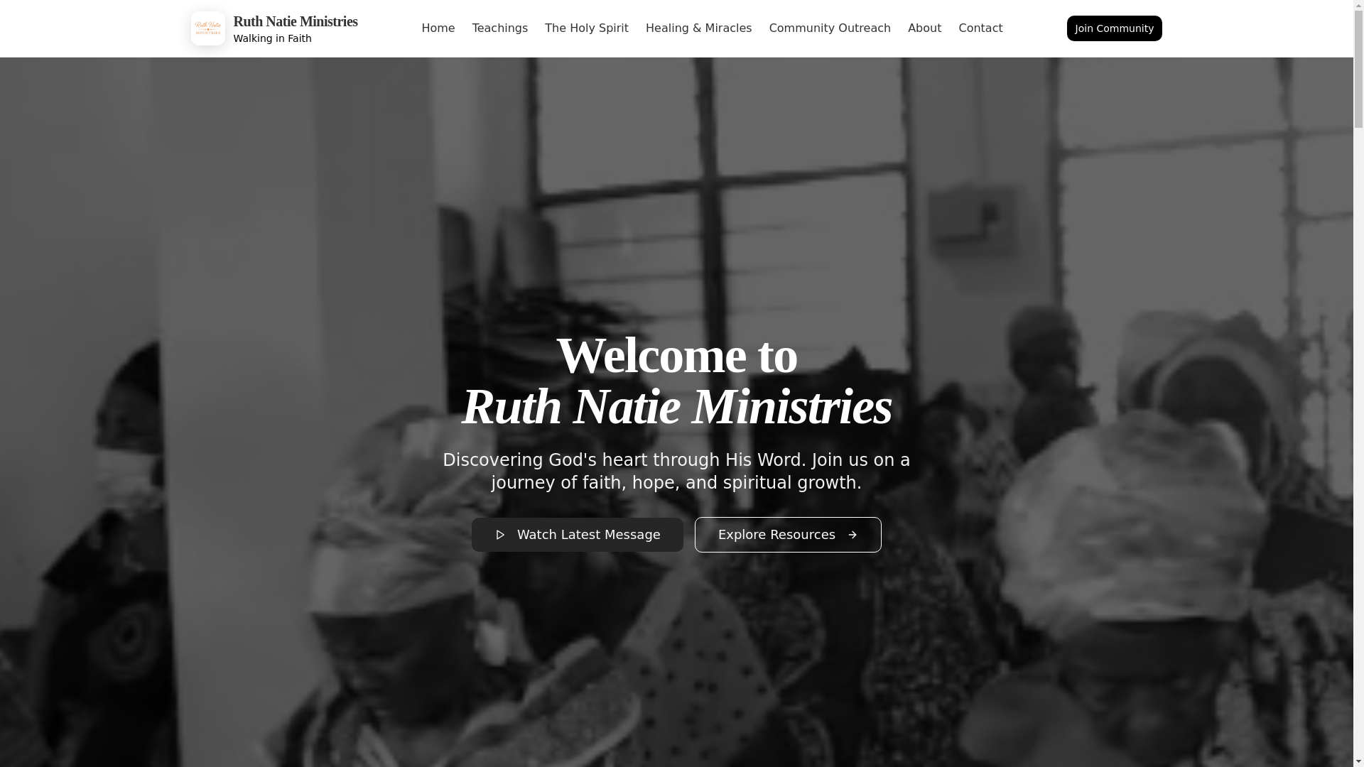 website screenshot of https://ruthnatieministries.org/