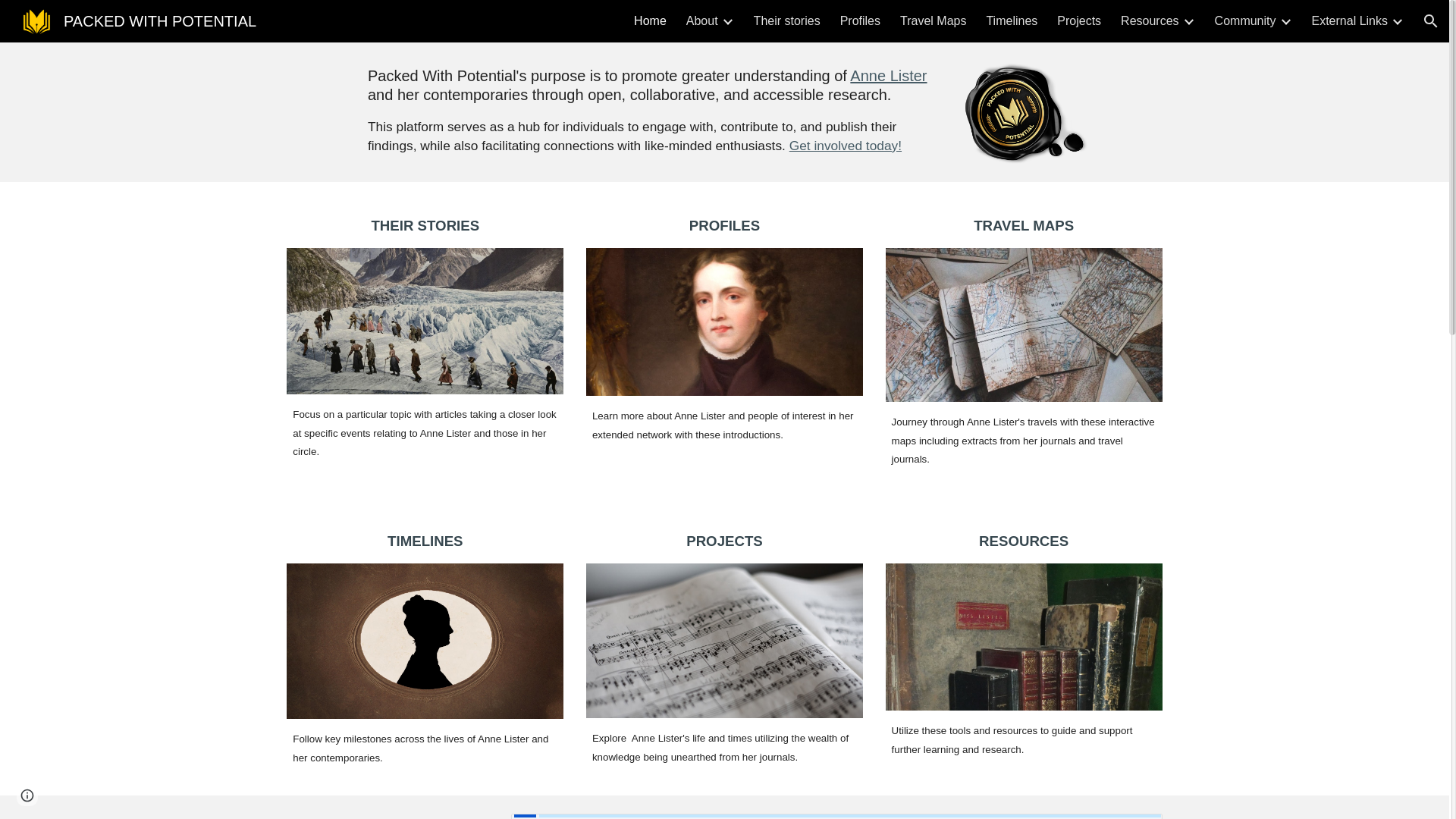 website screenshot of https://www.packedwithpotential.org/