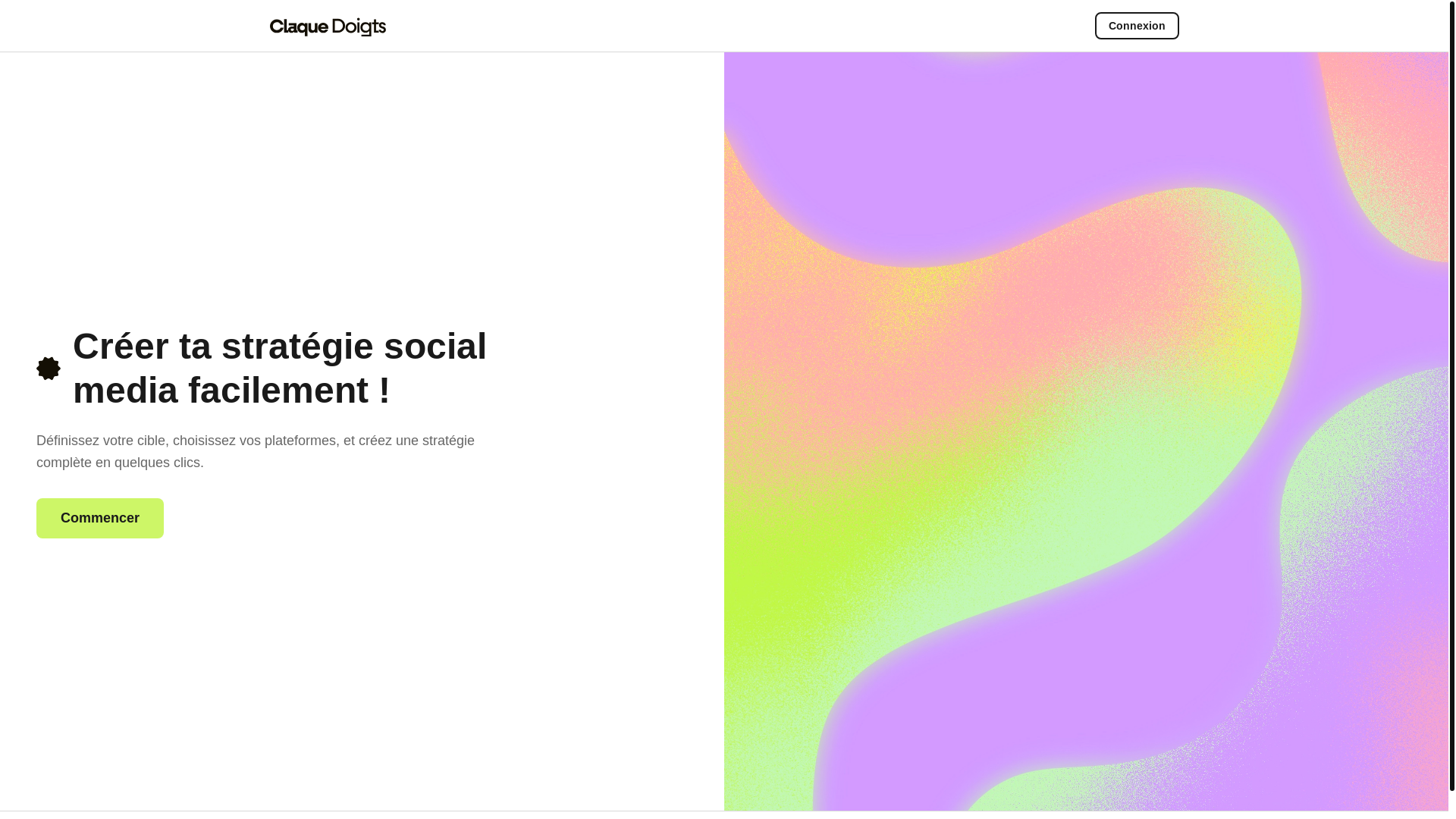 website screenshot of https://claquedoigts.fr/