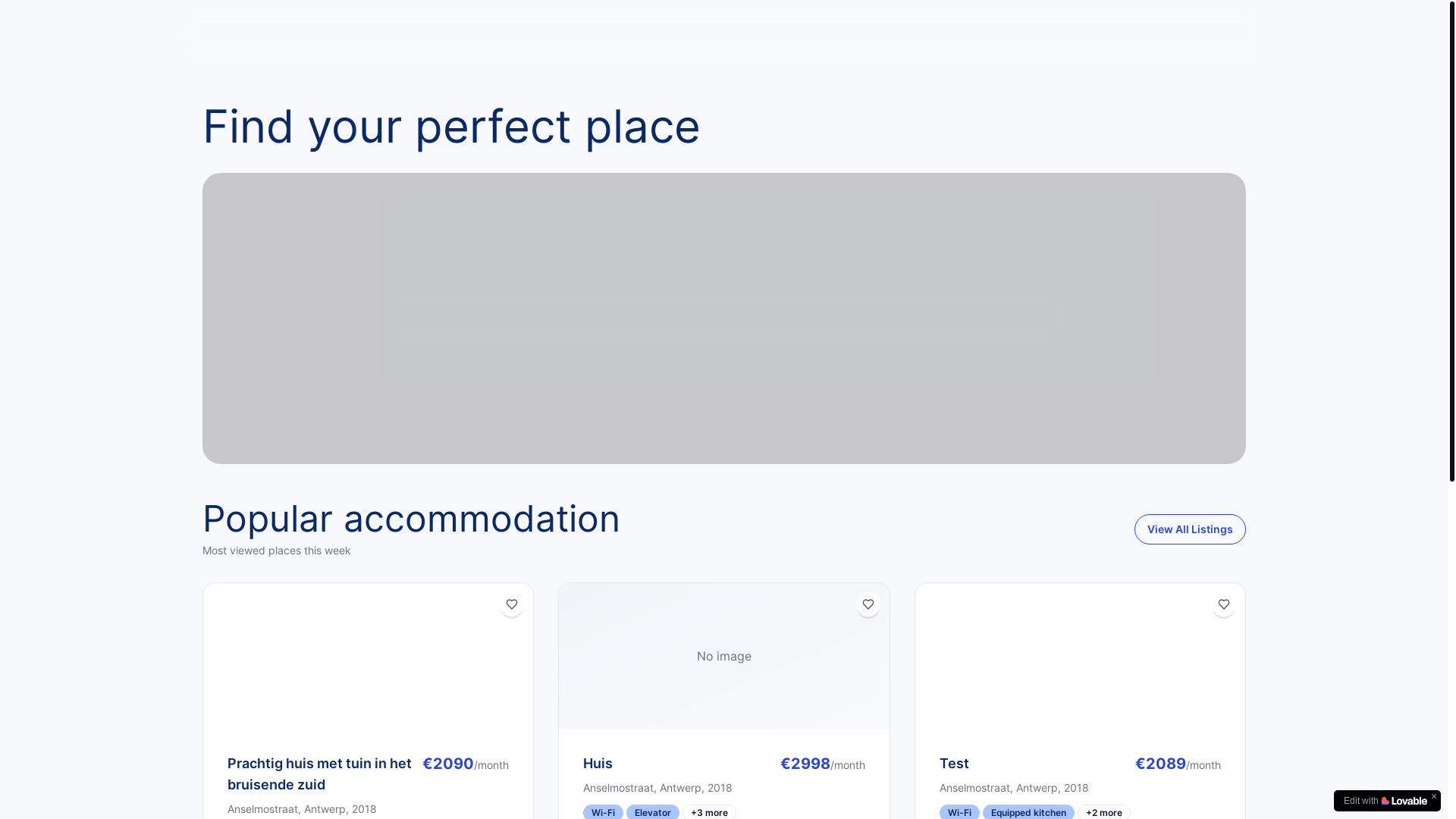website screenshot of https://roomey.be/
