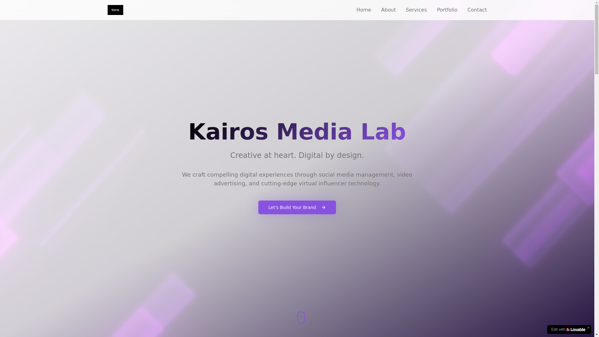 website screenshot of https://kairosmedialab.com/