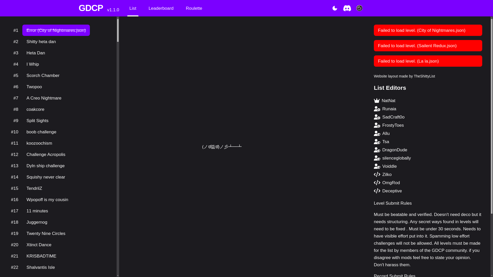 website screenshot of https://geometry-dash-challenge-progression.pages.dev/