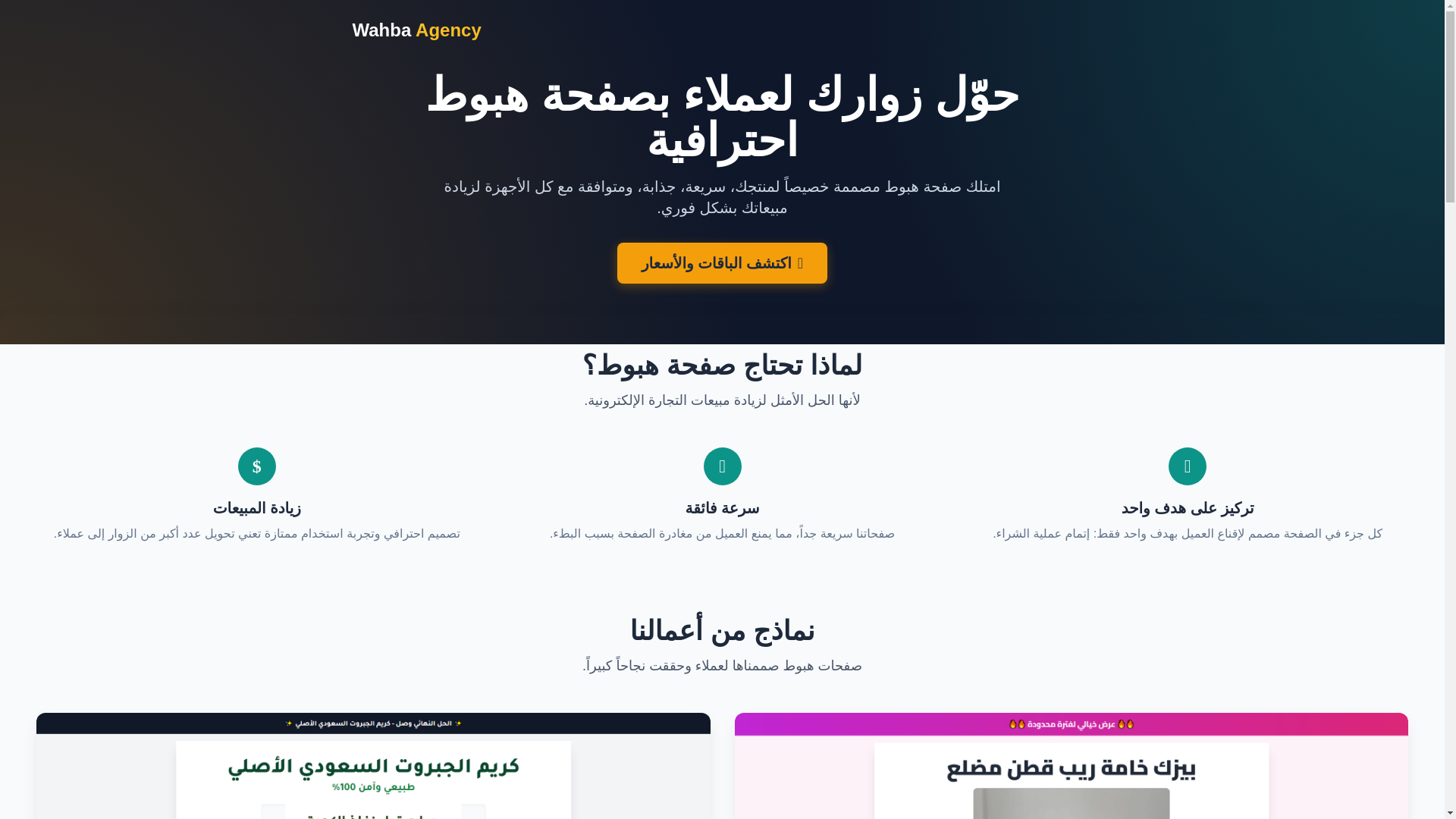 website screenshot of https://wahbaagency.store/
