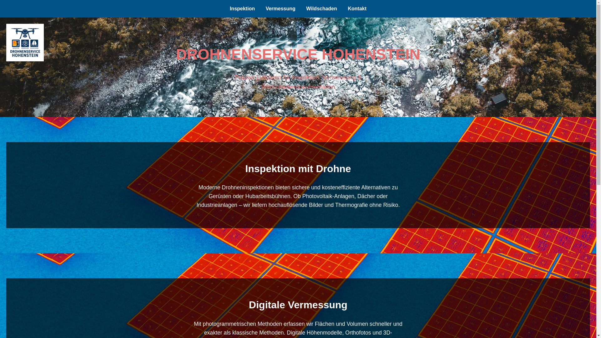 website screenshot of https://drohnenservice-hohenstein.de/