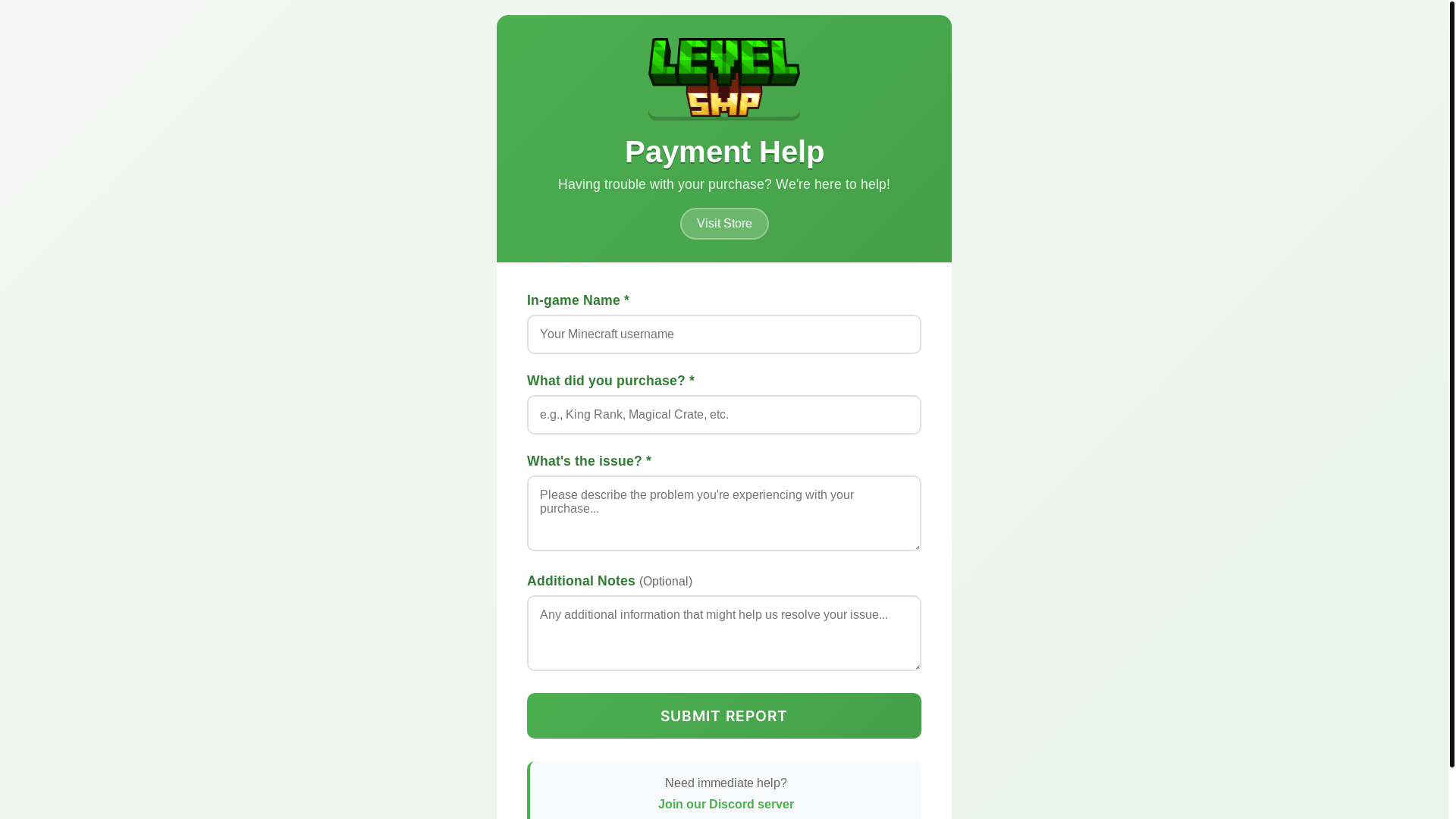 website screenshot of https://levelsmpbilling.pages.dev/