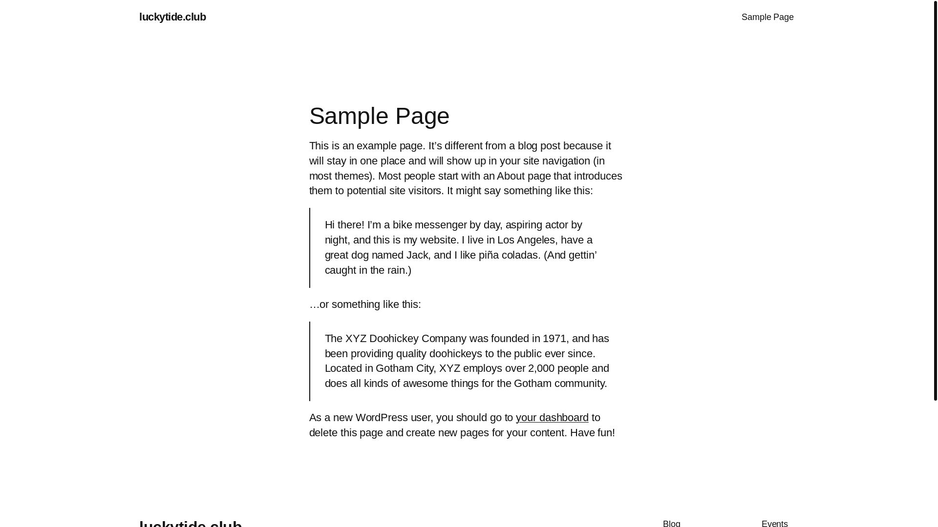 website screenshot of https://luckytide.club/