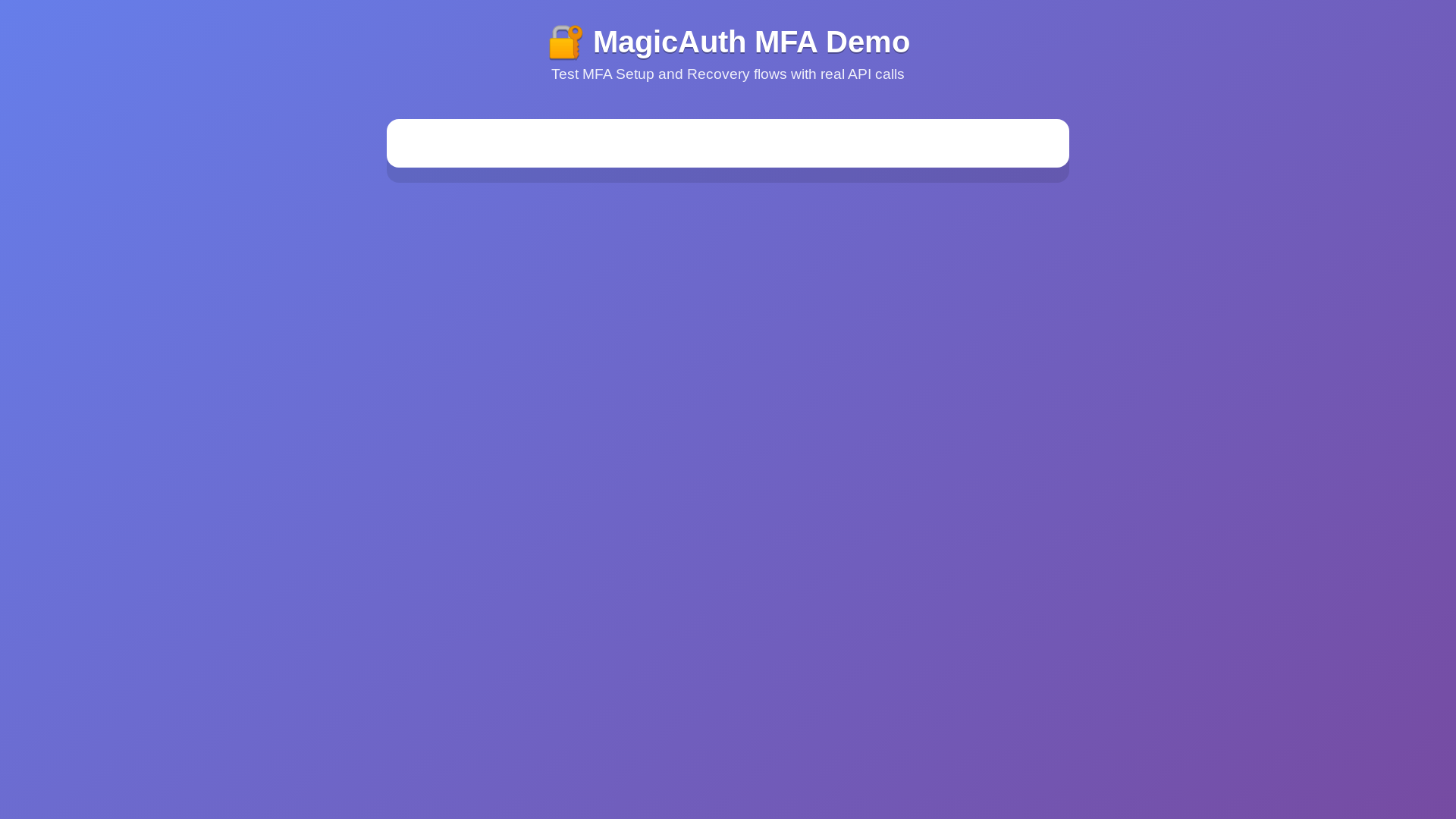 website screenshot of https://magicauth-mfa-demo.pages.dev/