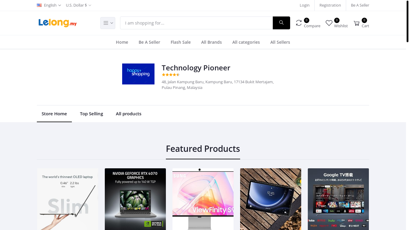 website screenshot of https://www.lelong-globals.com/shop/Technology-Pioneer-426