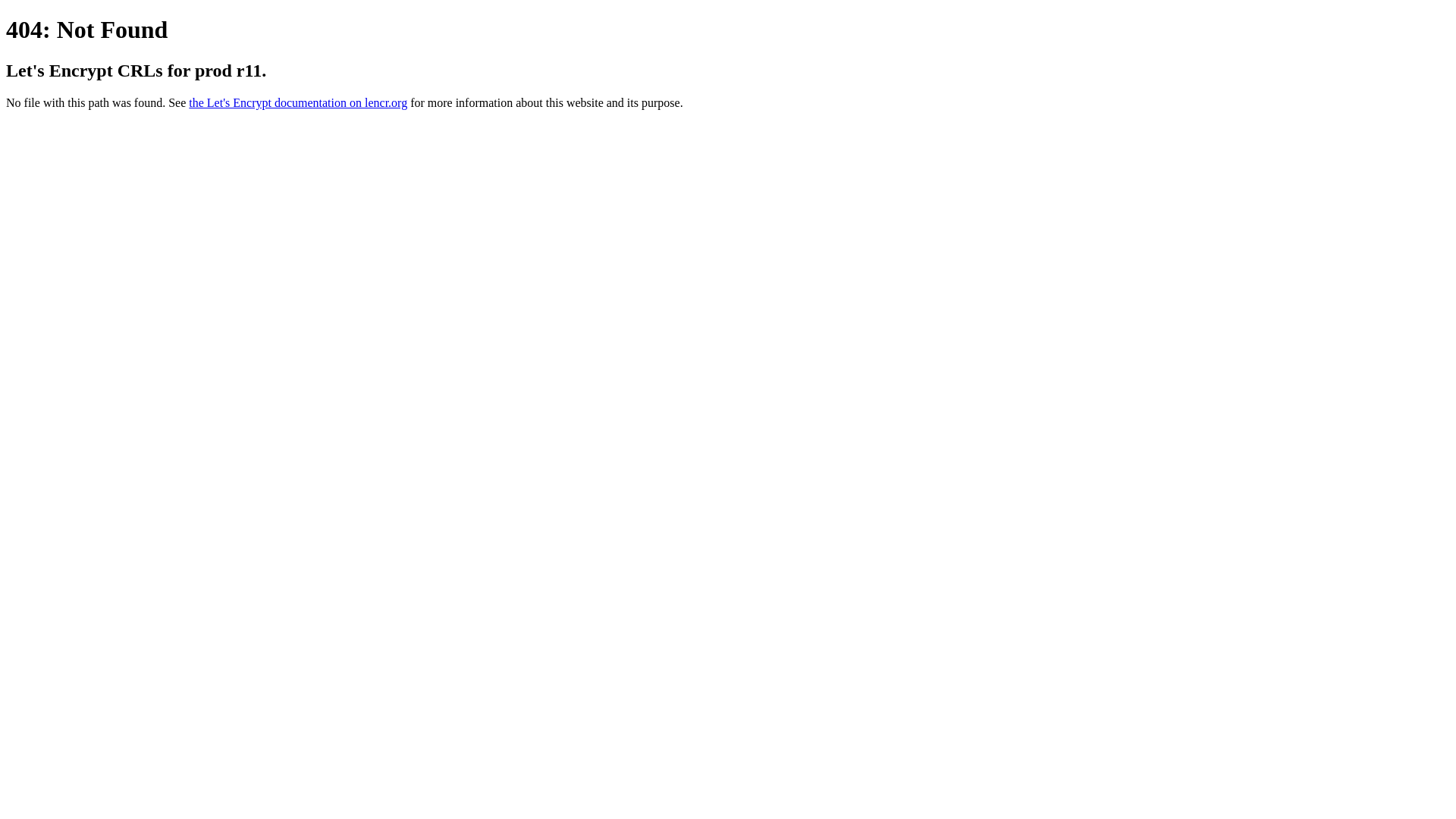 website screenshot of https://r11.c.lencr.org/