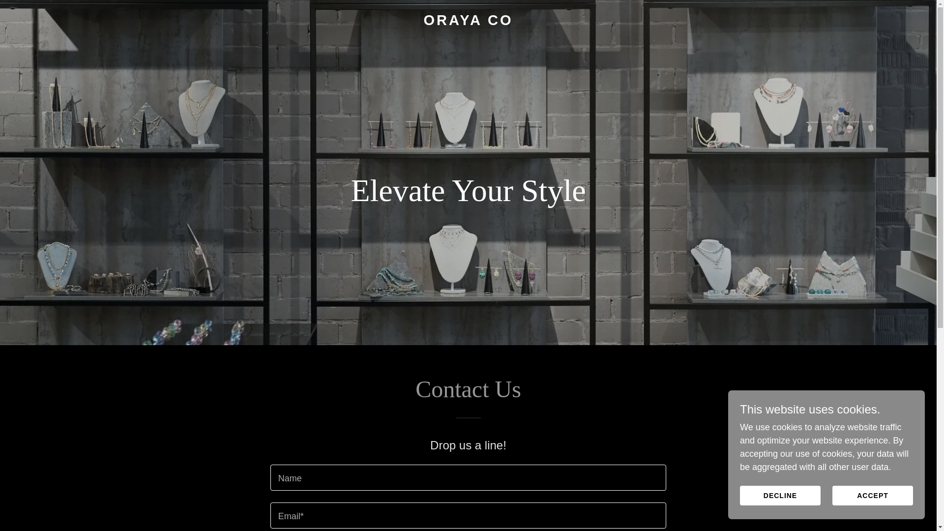website screenshot of https://orayaco.com/