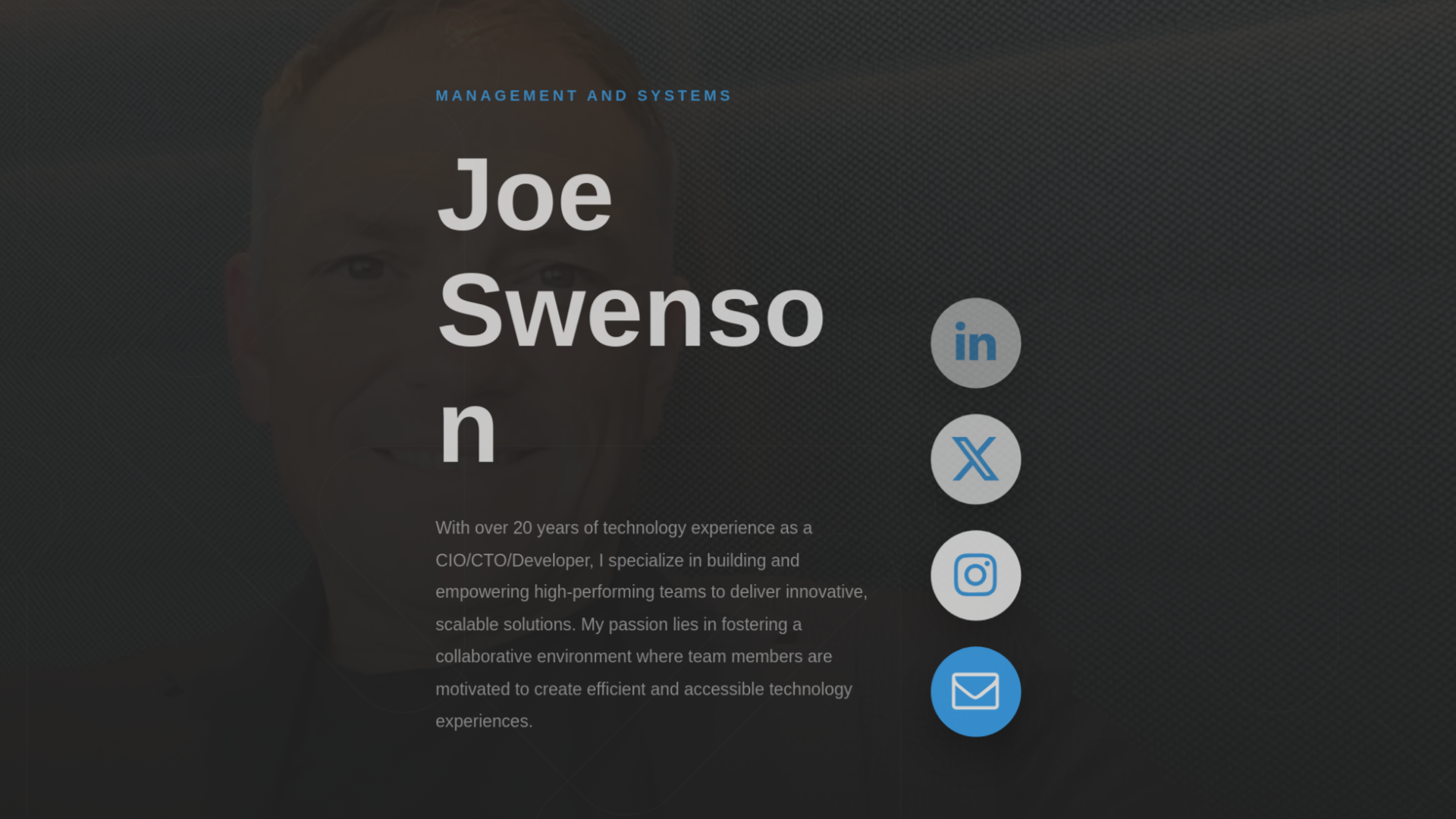 website screenshot of https://josephswenson.com/