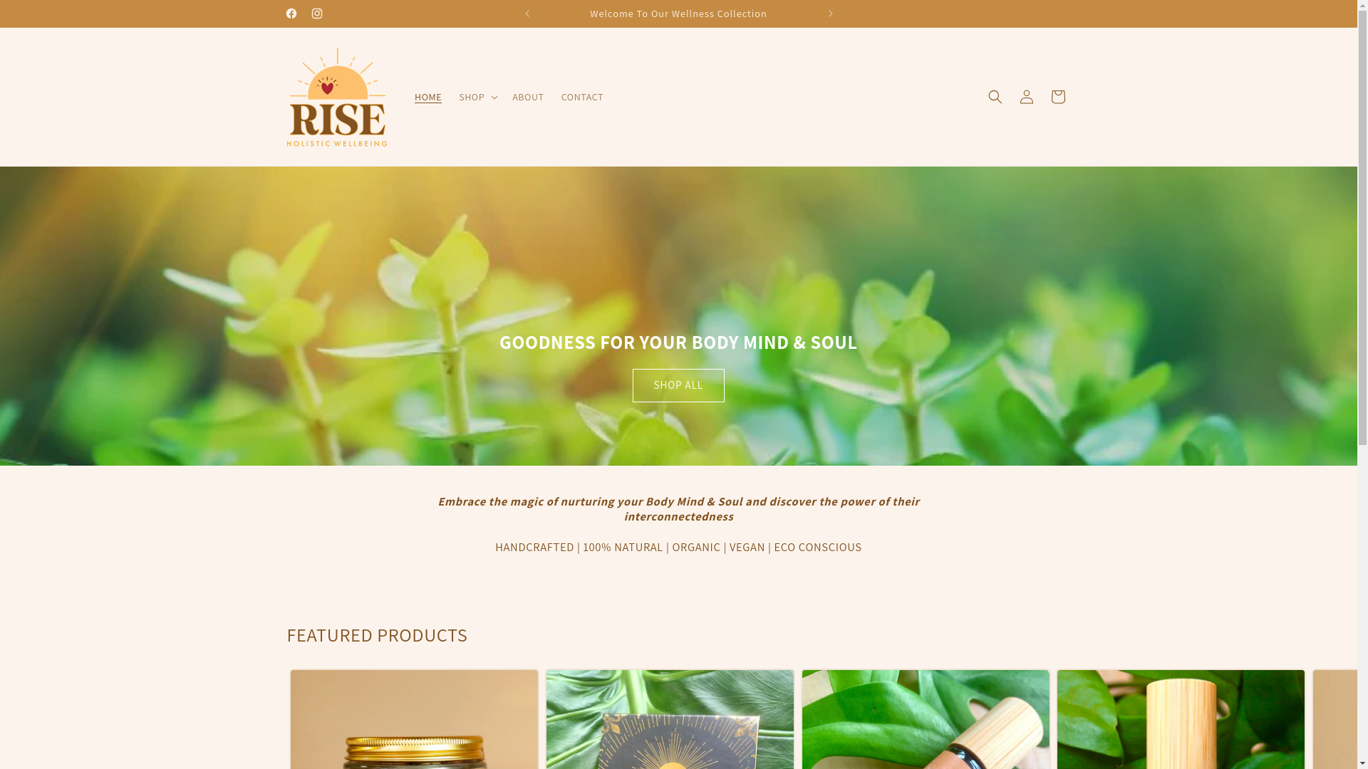 website screenshot of https://riseholisticwellbeing.online/