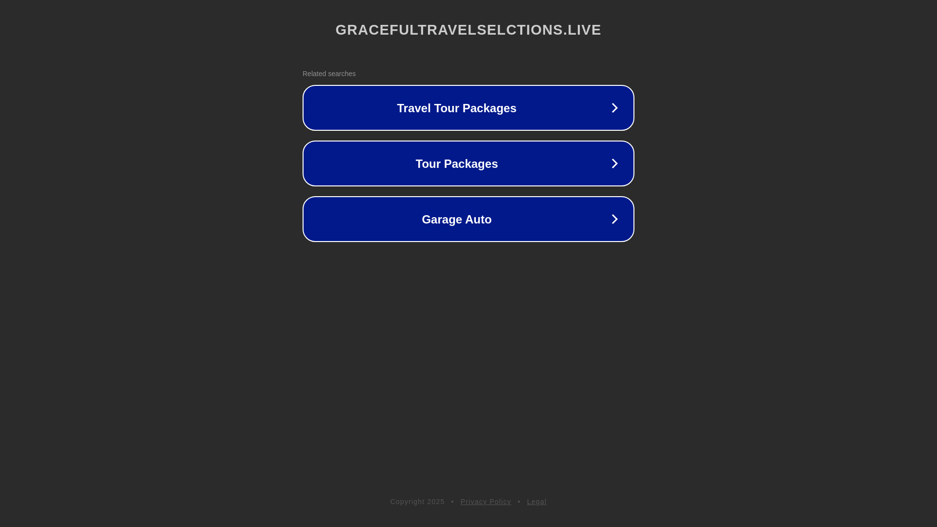 website screenshot of https://gracefultravelselctions.live/