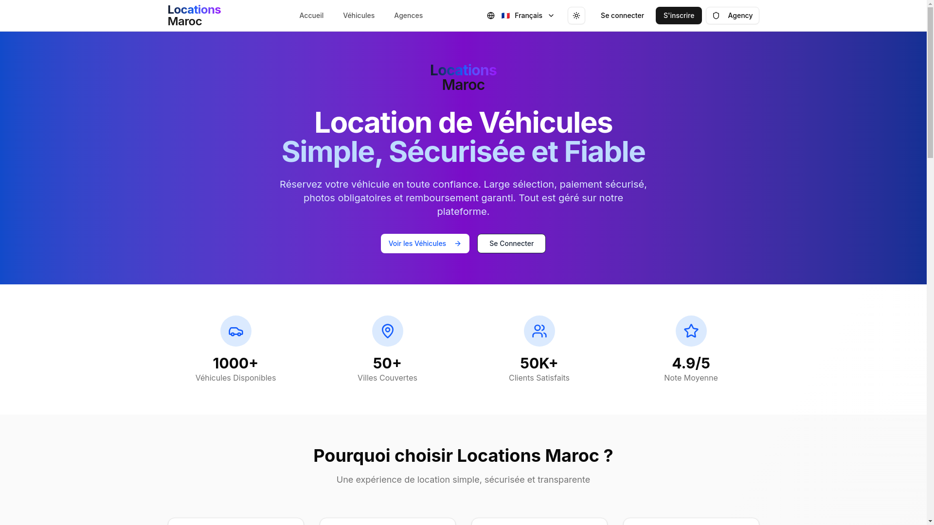 website screenshot of https://locations-maroc.com/