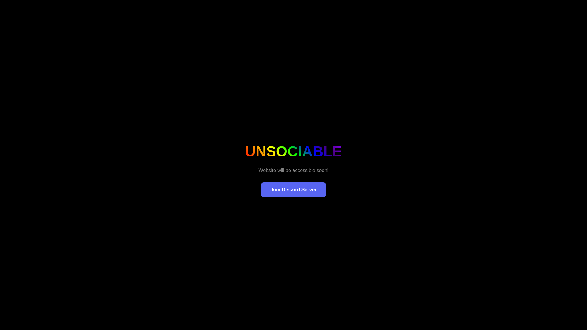 website screenshot of https://unsociable.lol/