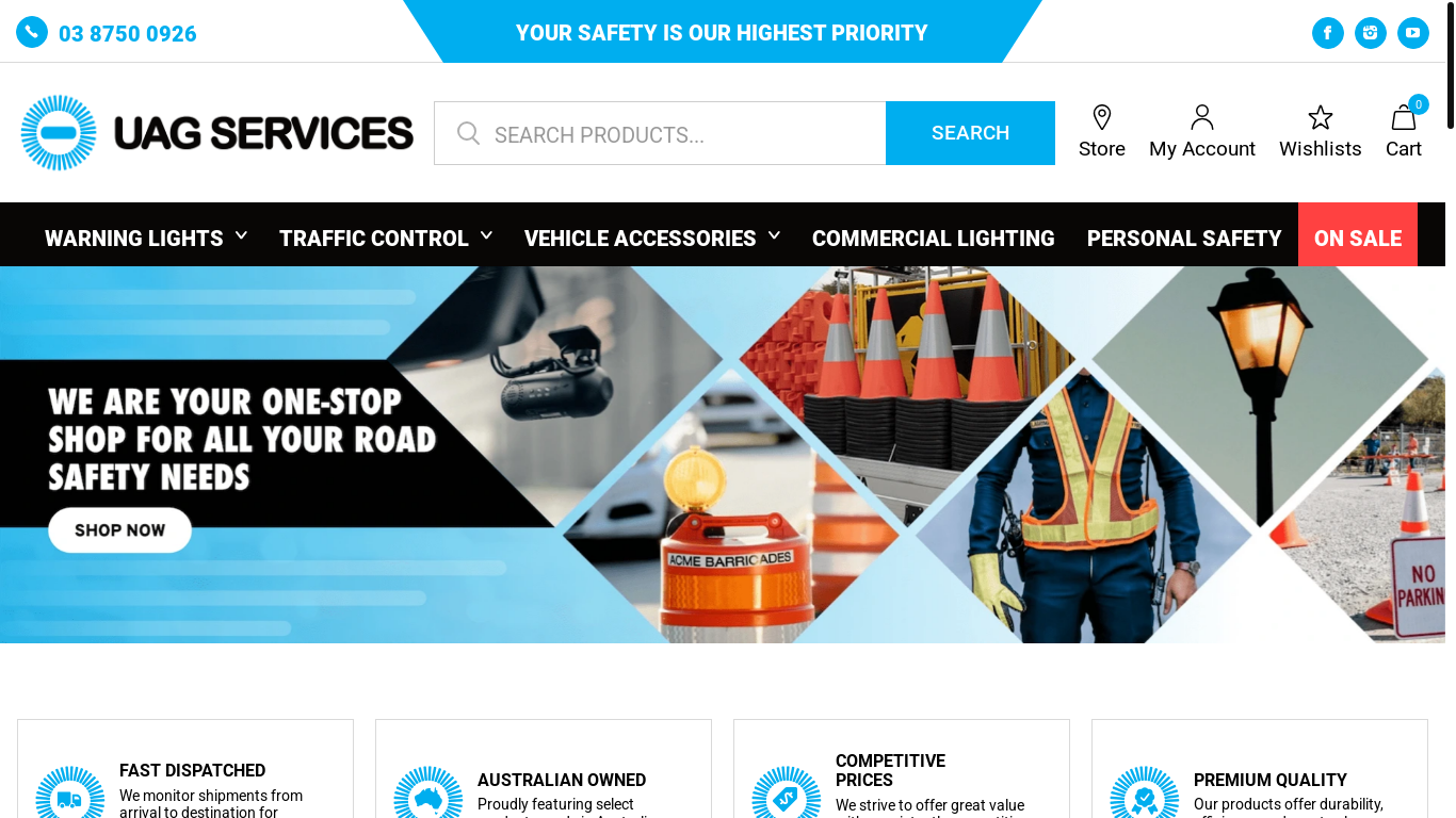 website screenshot of https://uagservices.au/