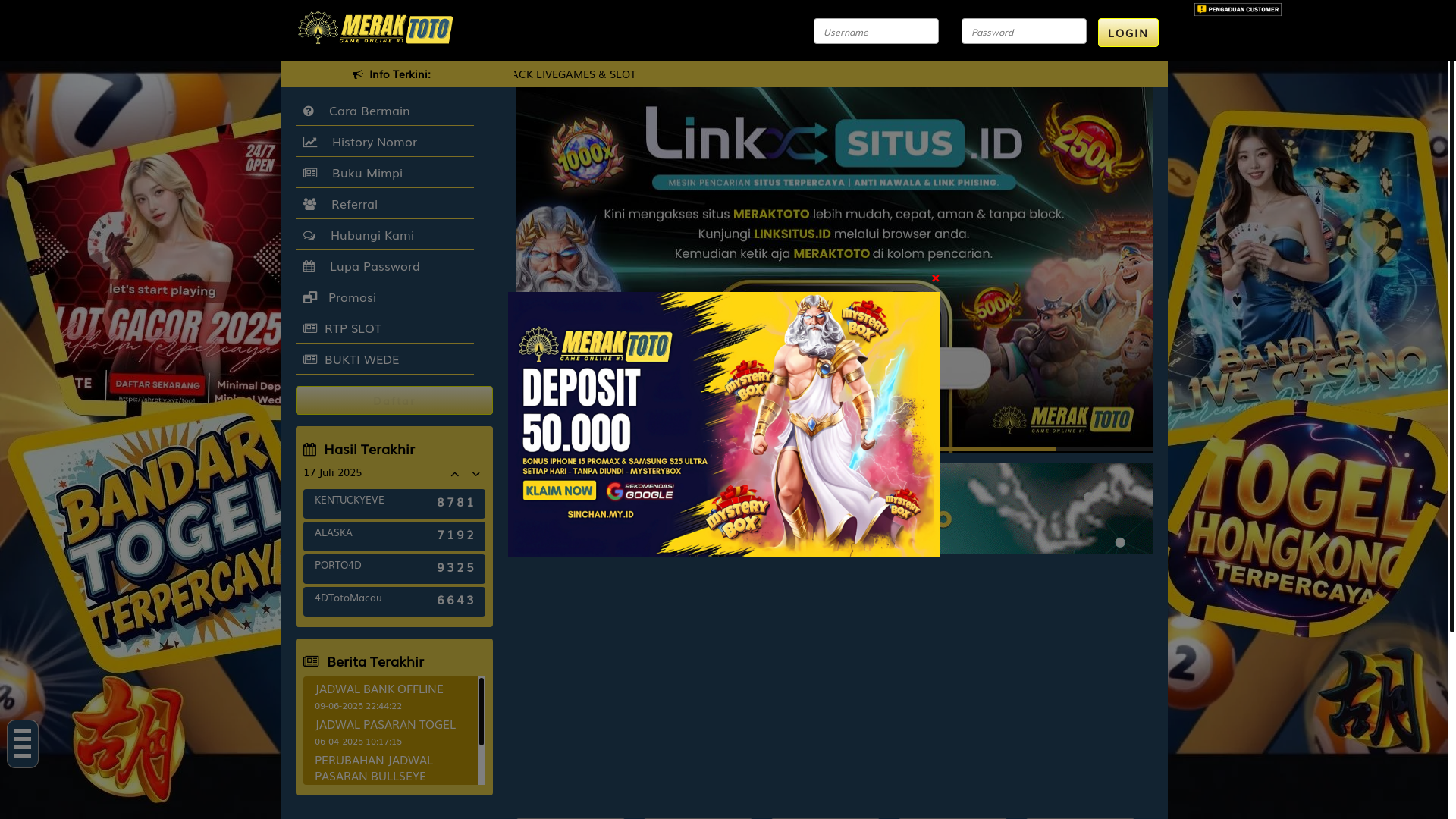 website screenshot of https://meraktoto12.lat/