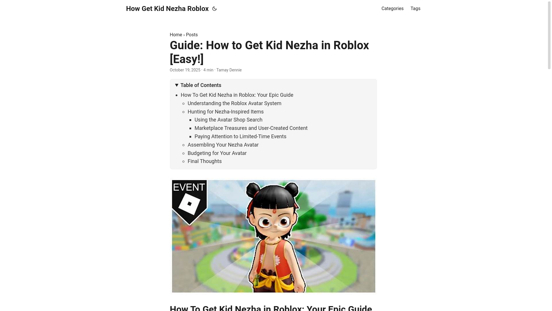 website screenshot of https://how-get-kid-nezha-roblox.pages.dev/
