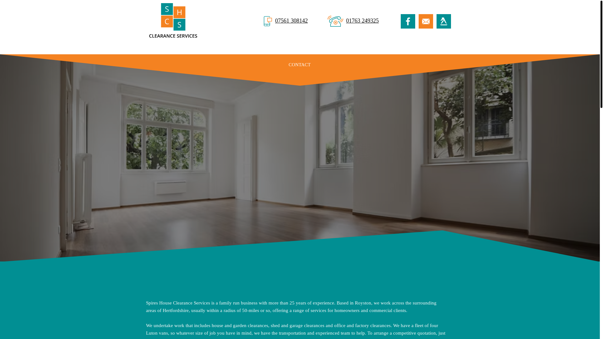 website screenshot of https://spireshouseclearanceservices.co.uk/