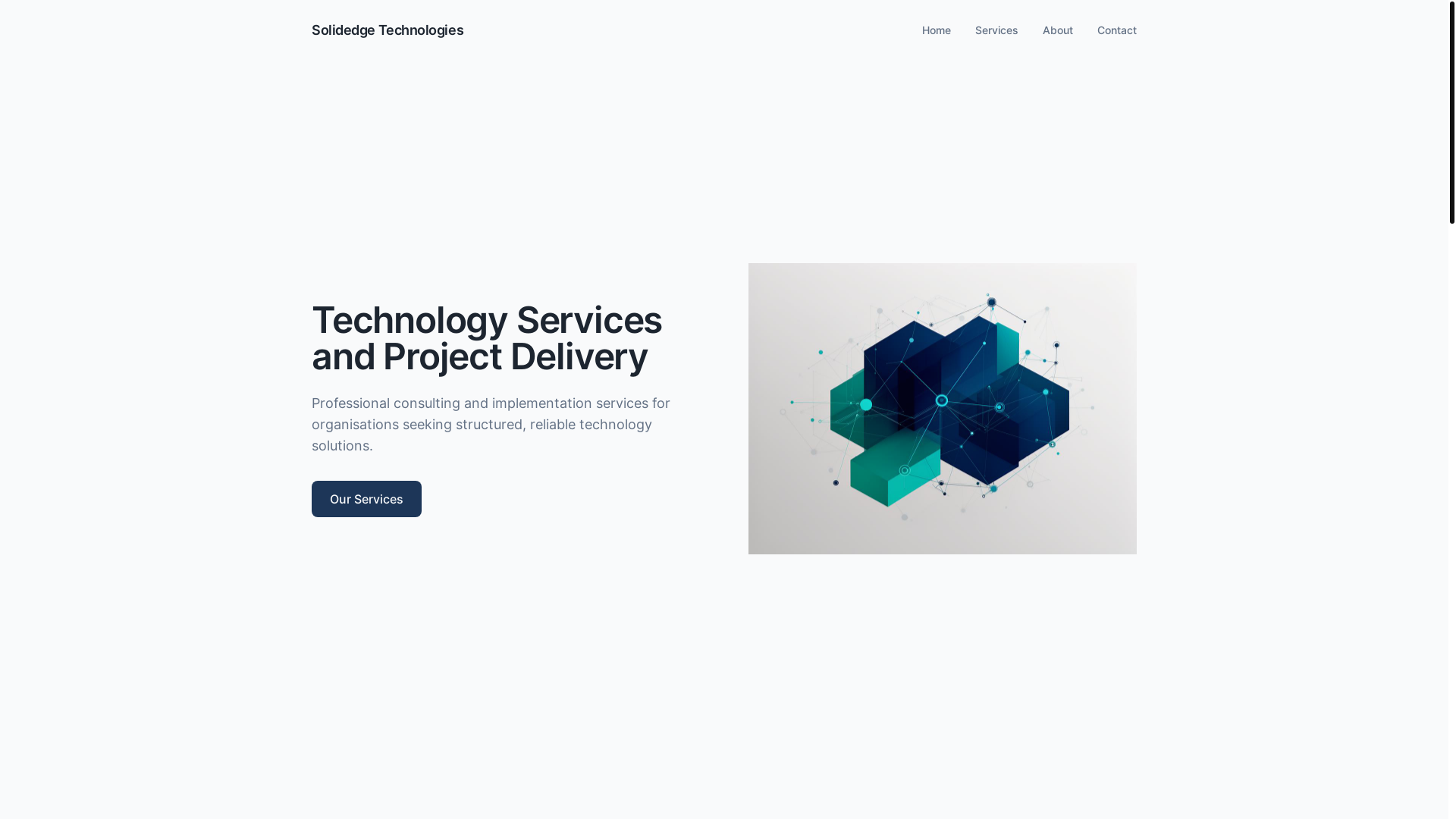 website screenshot of https://solidedge-technologies.com/