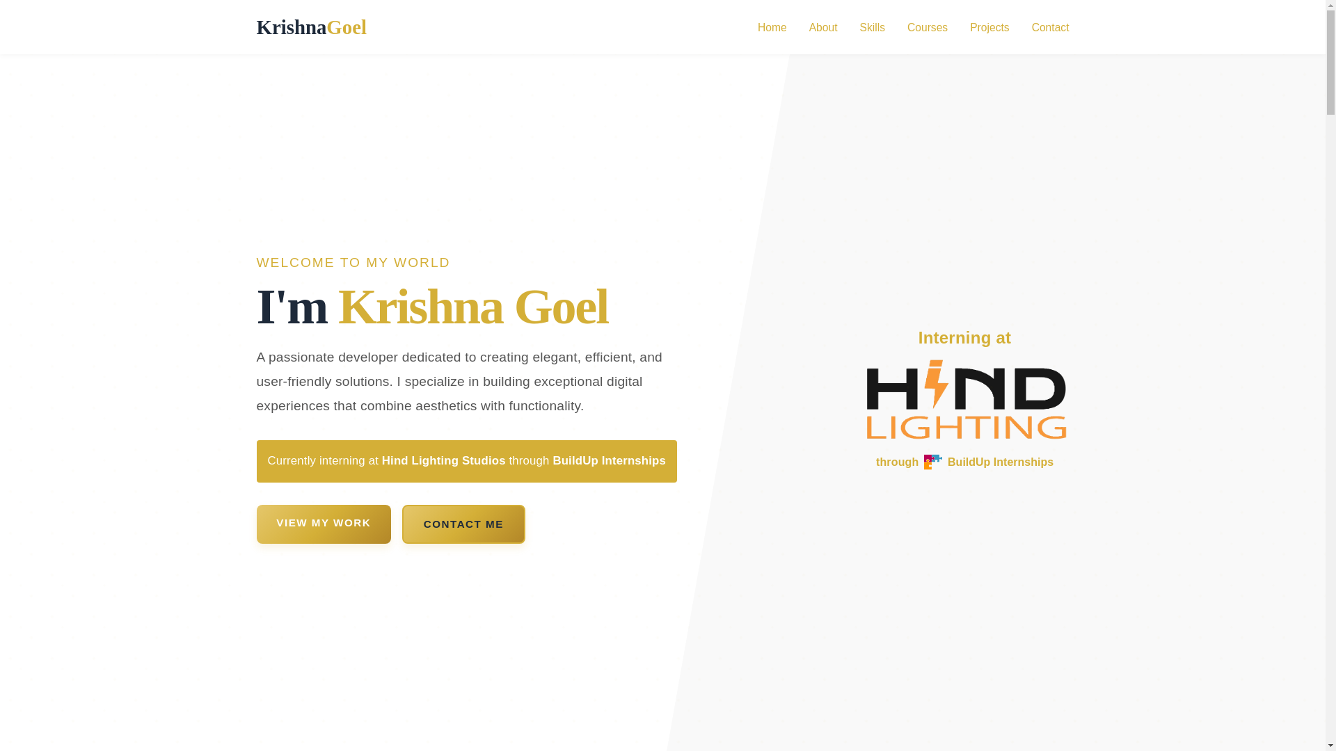 website screenshot of https://krishnagoel.tech/